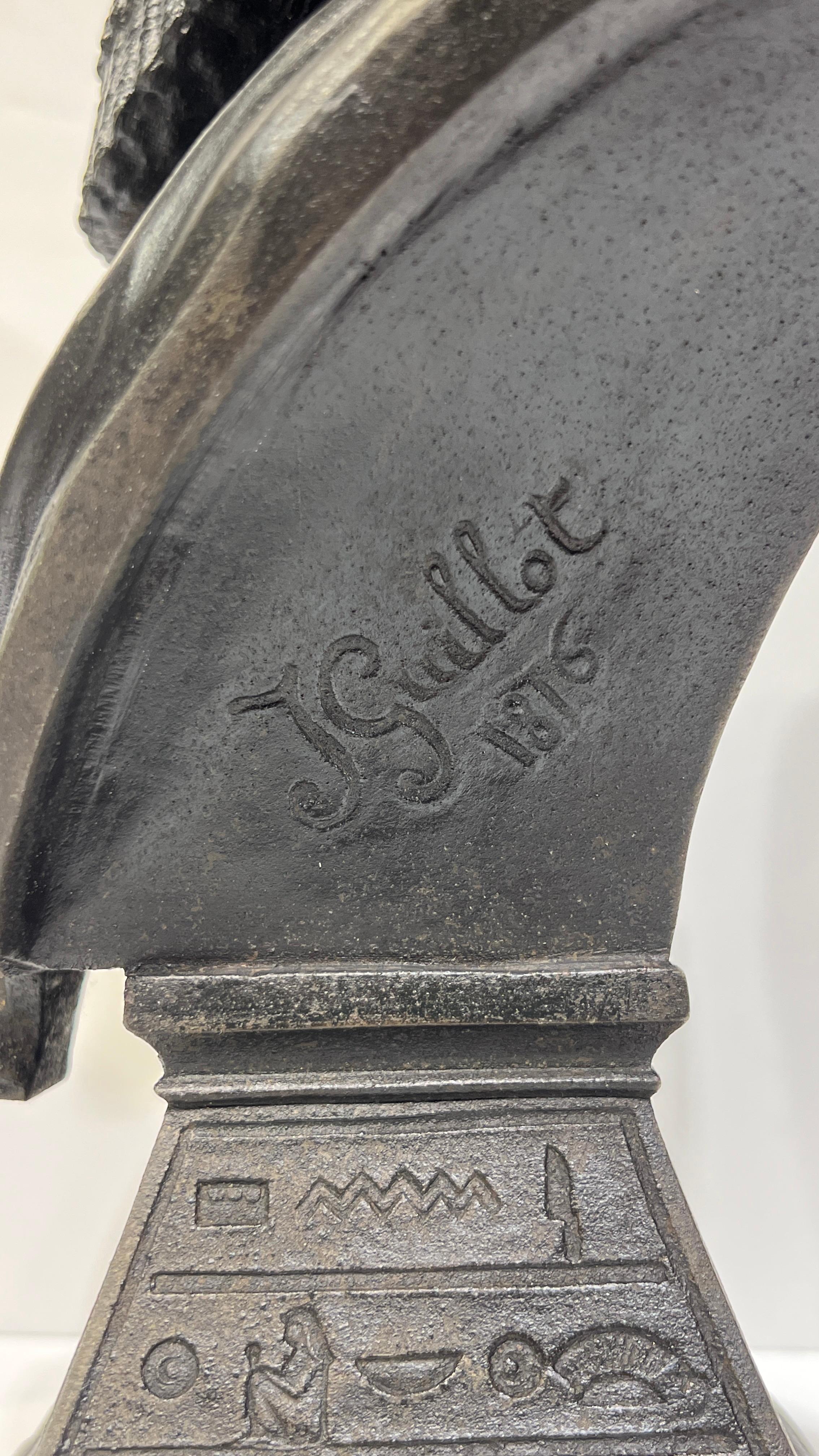 19th Century Egyptian King and Queen Busts After J. Guillot Dated 1876 For Sale