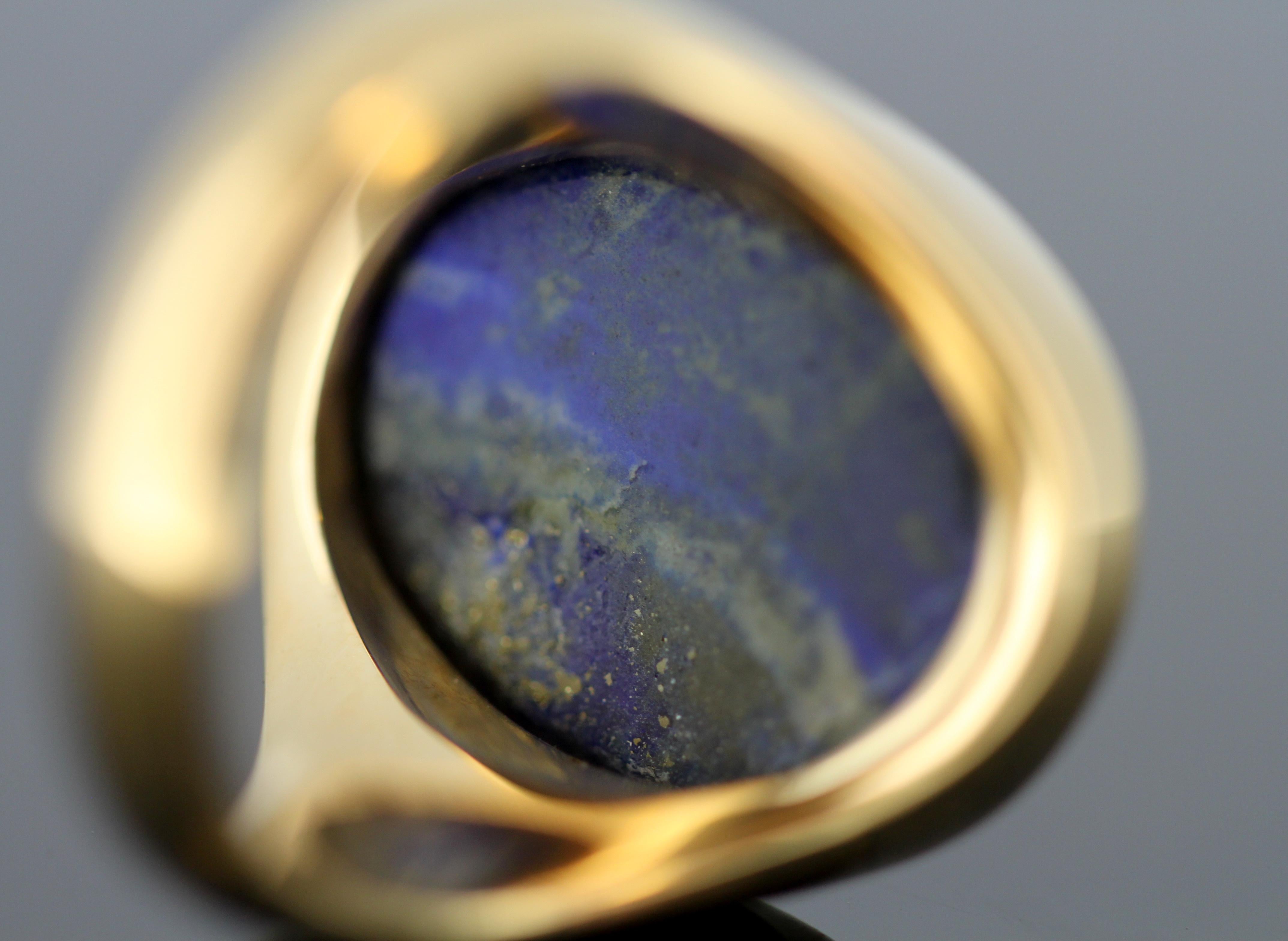 Egyptian Lapis Lazuli Scarab Gold Ring, 664-332 B.C 7