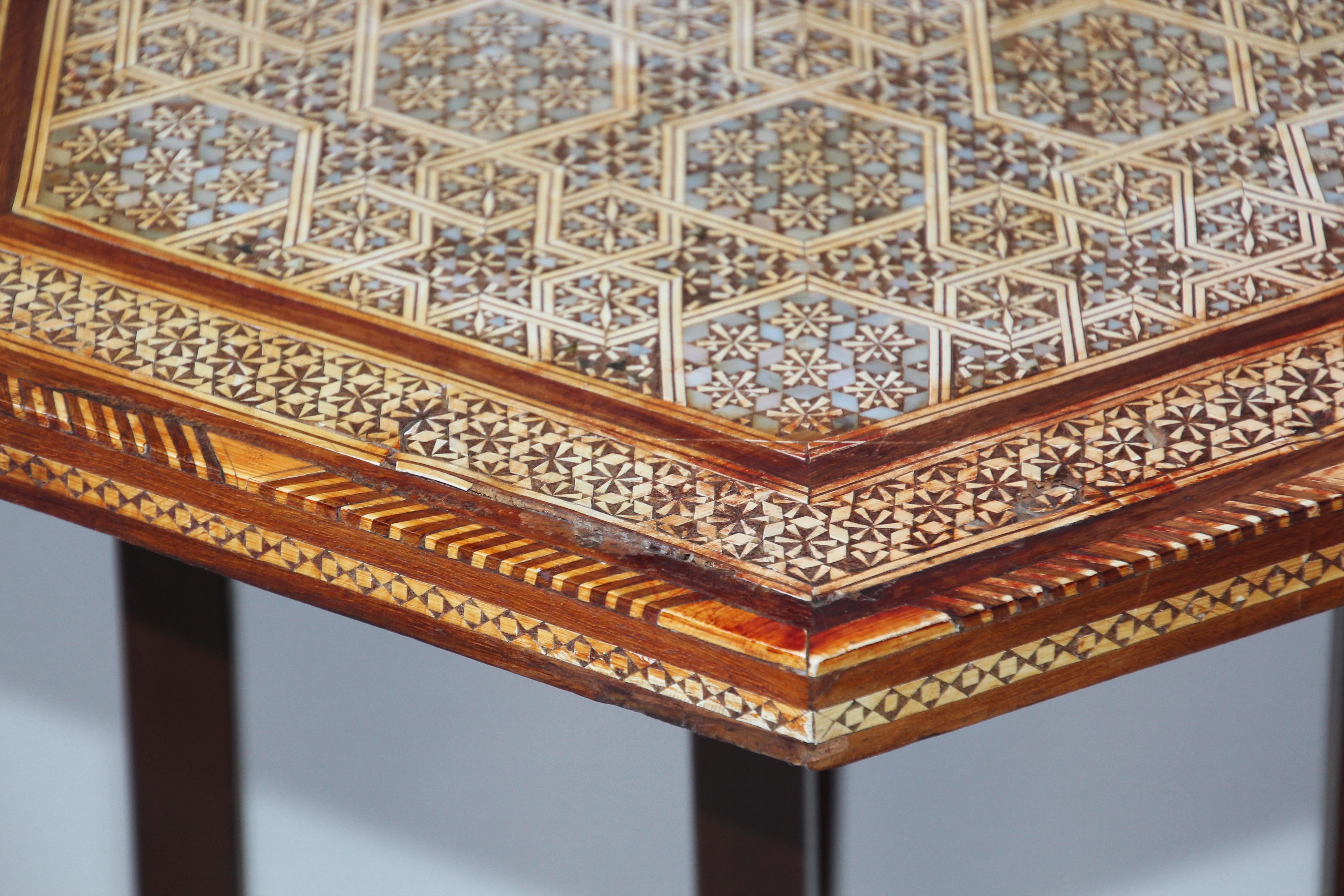Egyptian Moorish Octagonal Side Tilt-Top Inlaid Table 3