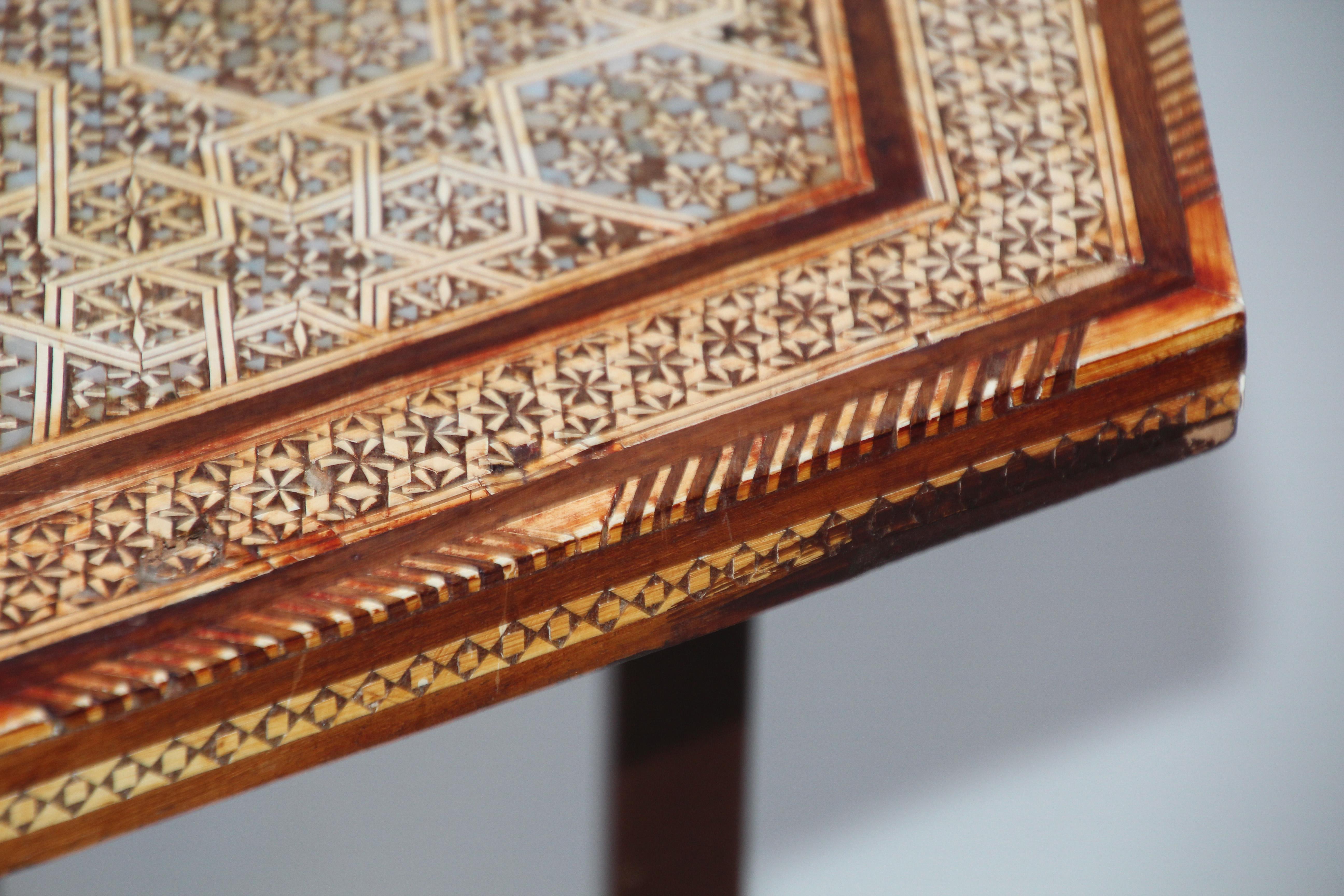Egyptian Moorish Octagonal Side Tilt-Top Inlaid Table 6
