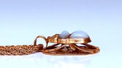 Egyptian Mother of Pearl Specimen Beetle Mother of Pearl Pendant 18k Necklace