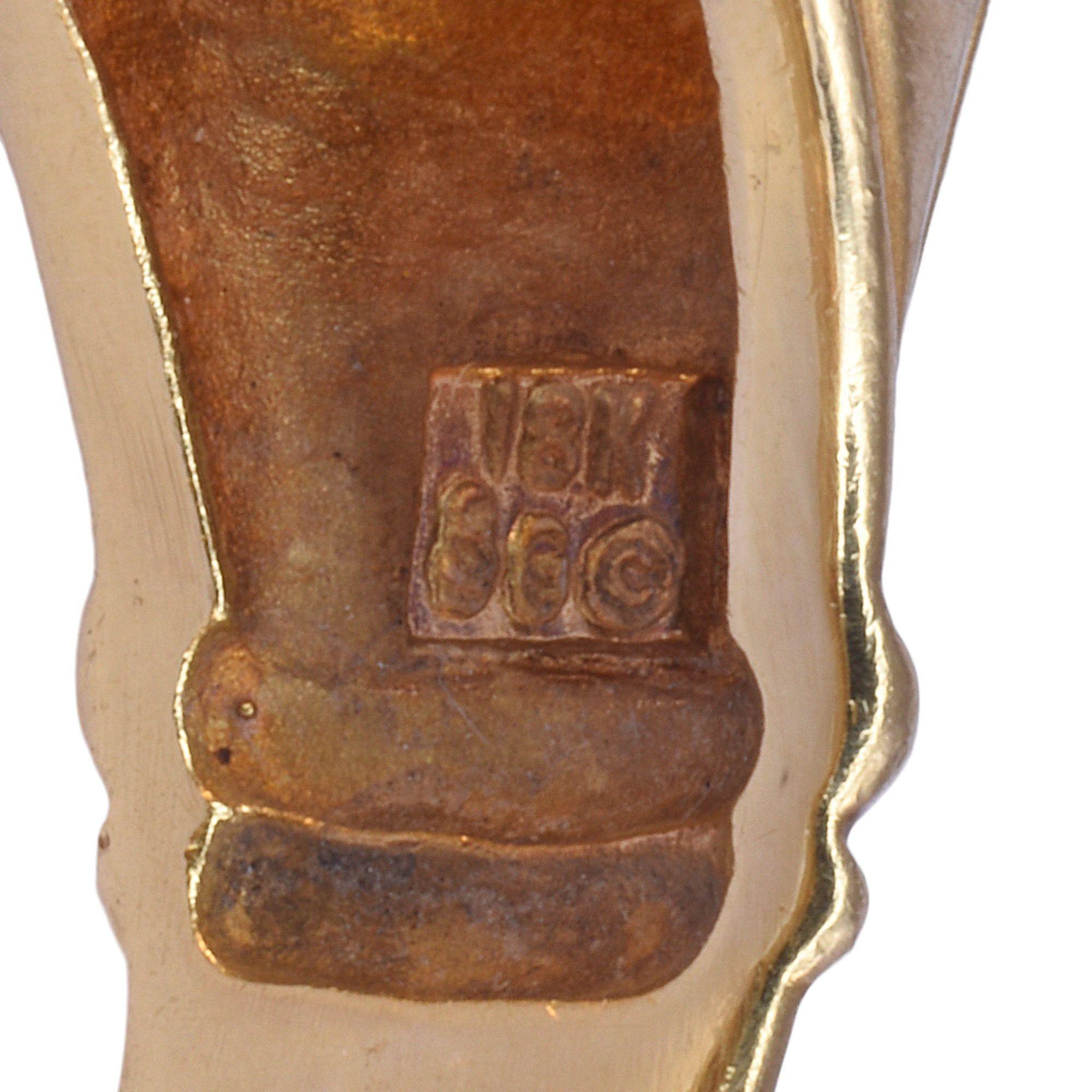 Women's Egyptian Motif Citrine 18K Gold Ring For Sale
