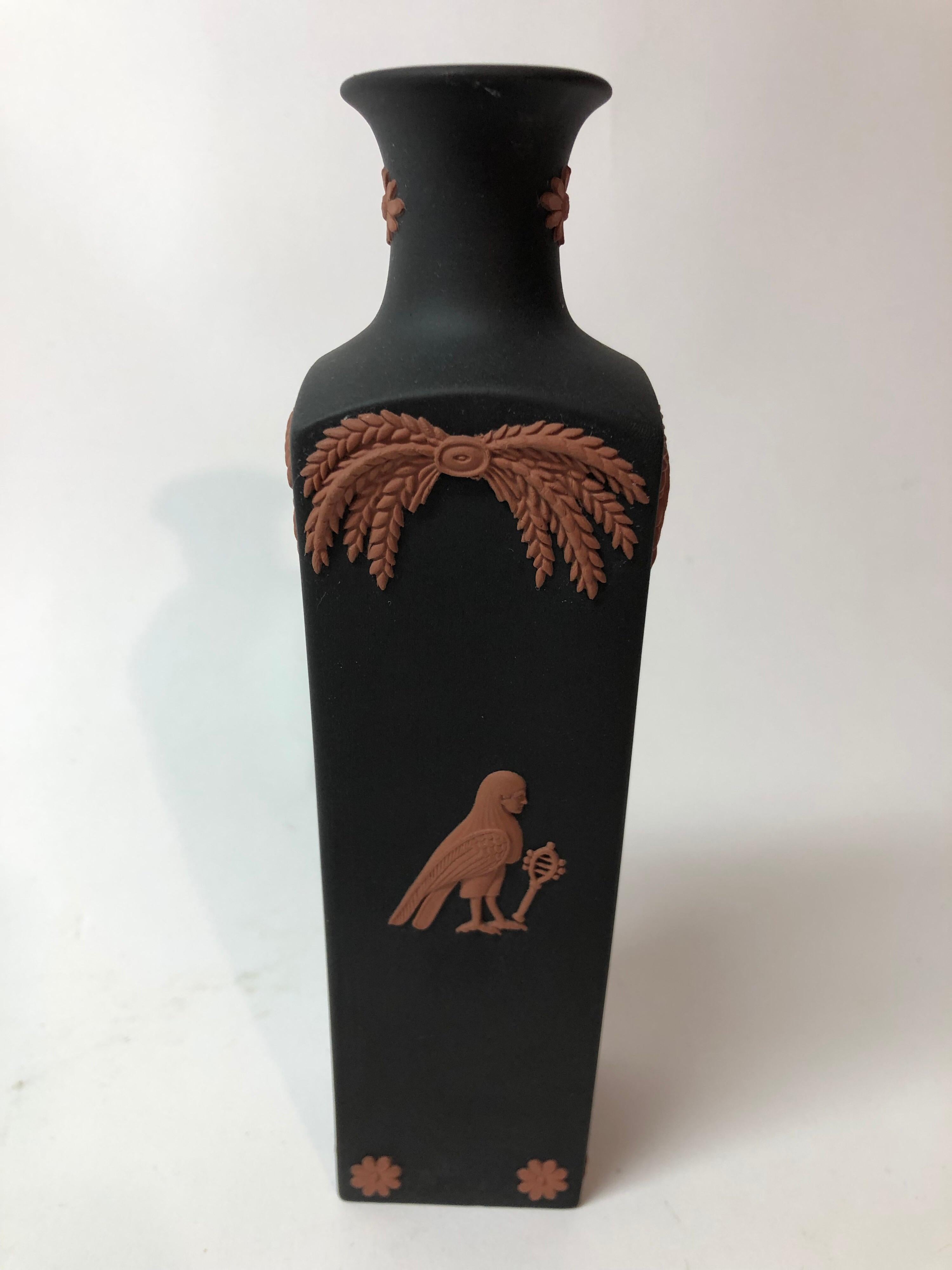 Ceramic Egyptian Motiff Basalt Jasperware Wedgwood Vase