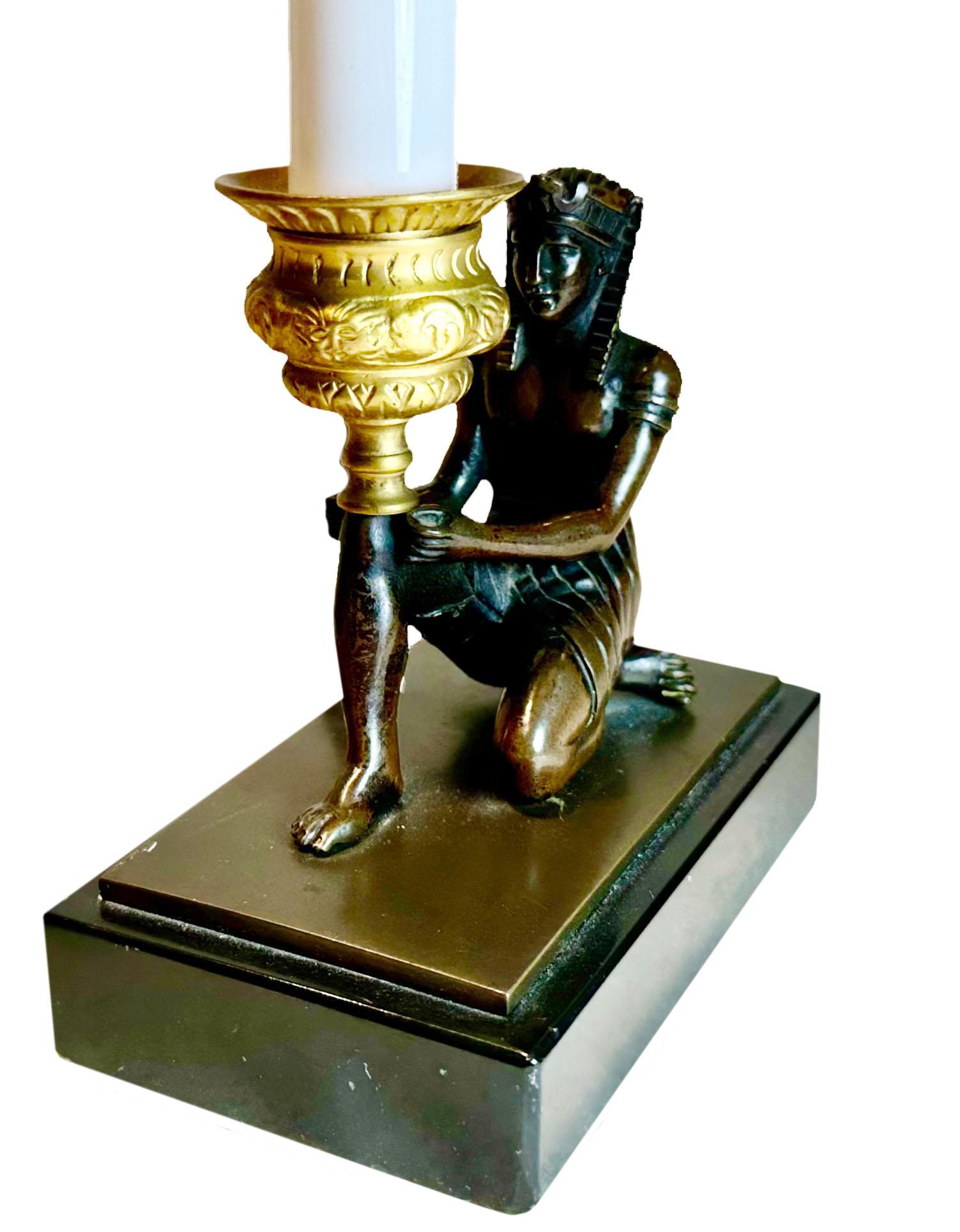 French Egyptian Neoclassical Style Table Lamp For Sale