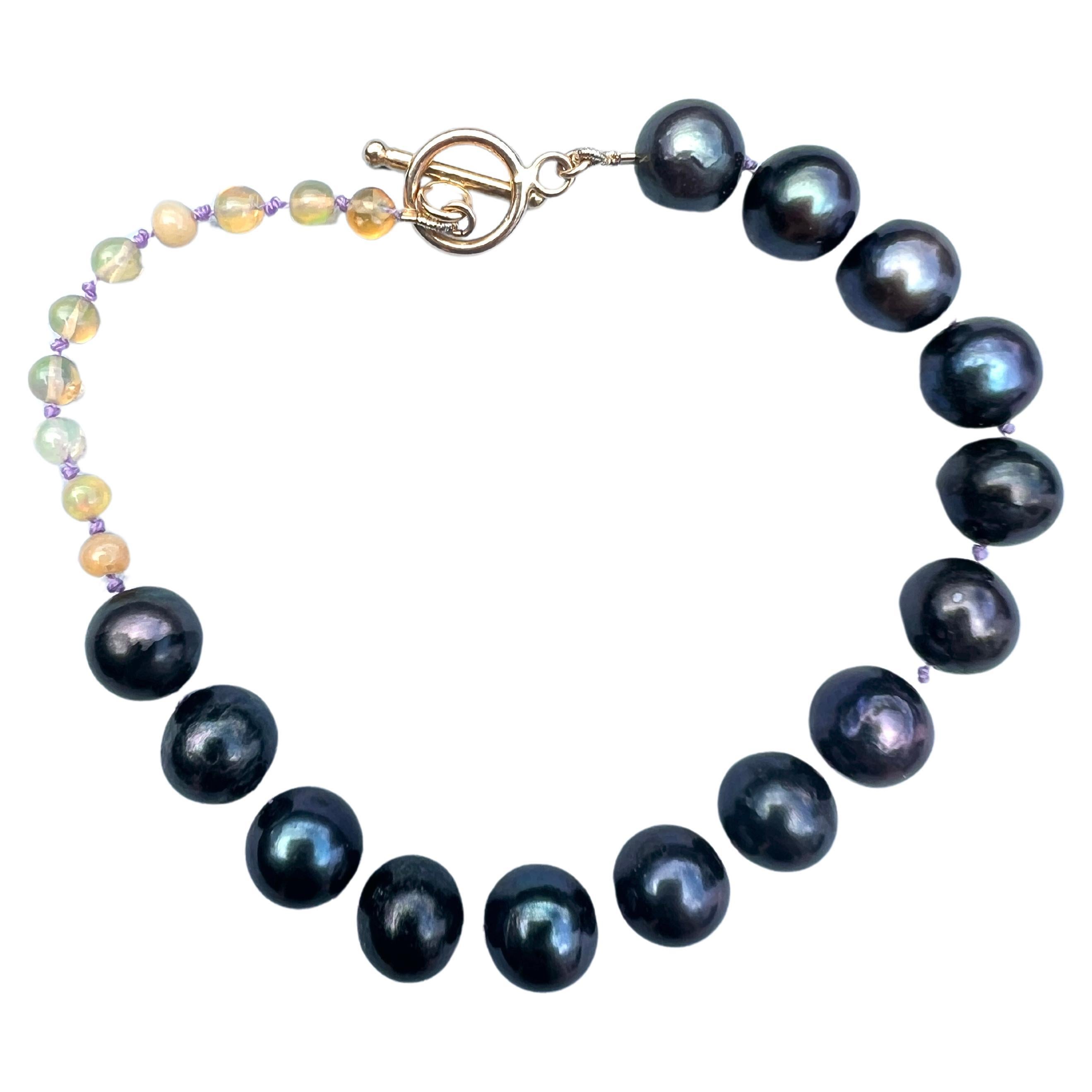 Opal Black Pearl Beaded Bracelet J Dauphin

Egyptian Paline Opal and Sweet Water Black Pearl Bracelet 7