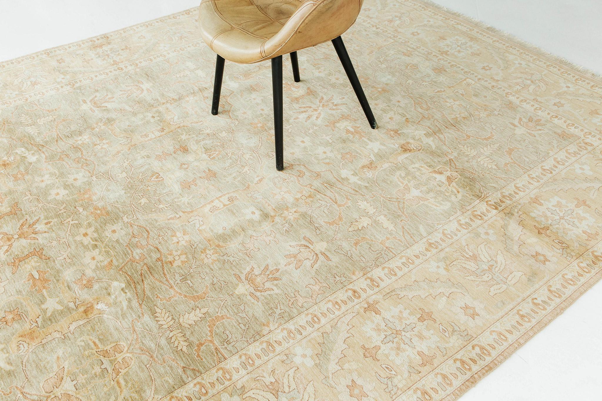 Ägyptischen Oushak-Teppich im Allover-Design (Wolle) im Angebot