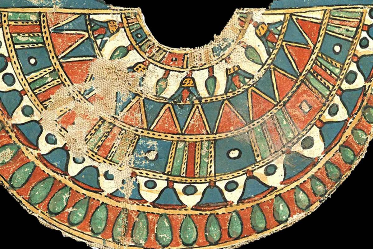 Painted Egyptian Pectoral Collar For Sale