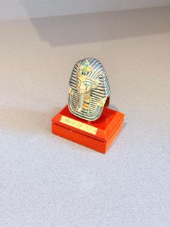 Egyptian Pharaoh Tutankhamun Bust Sculpture, Decorative Ancient Egyptian Revival