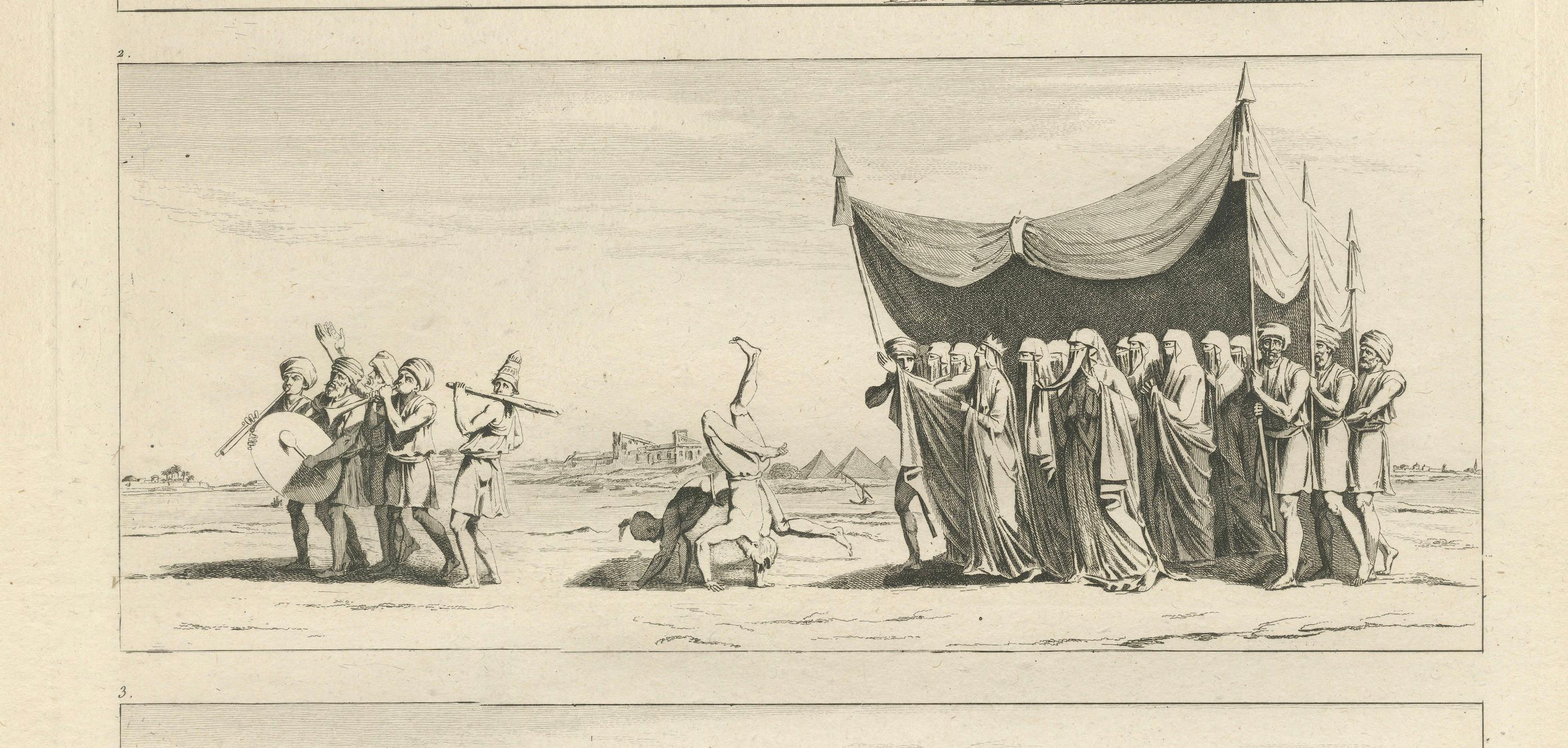 Egyptian Processions and Daily Life, Denon, Napoleon Engraving, 1802