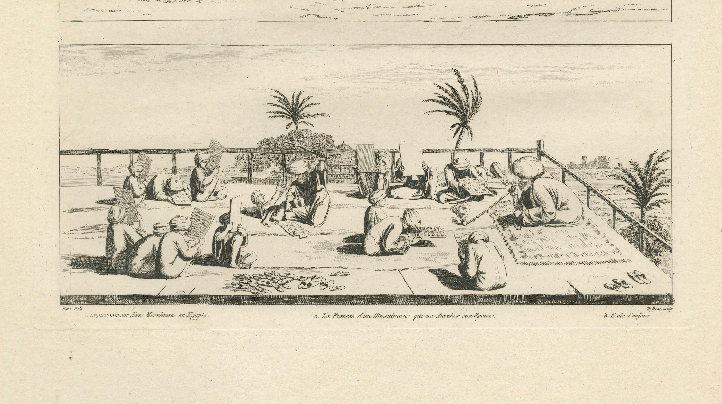 Egyptian Processions and Daily Life, Denon, Napoleon Engraving, 1802
