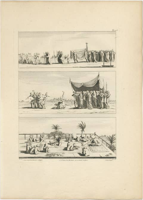 Egyptian Processions and Daily Life, Denon, Napoleon Engraving, 1802