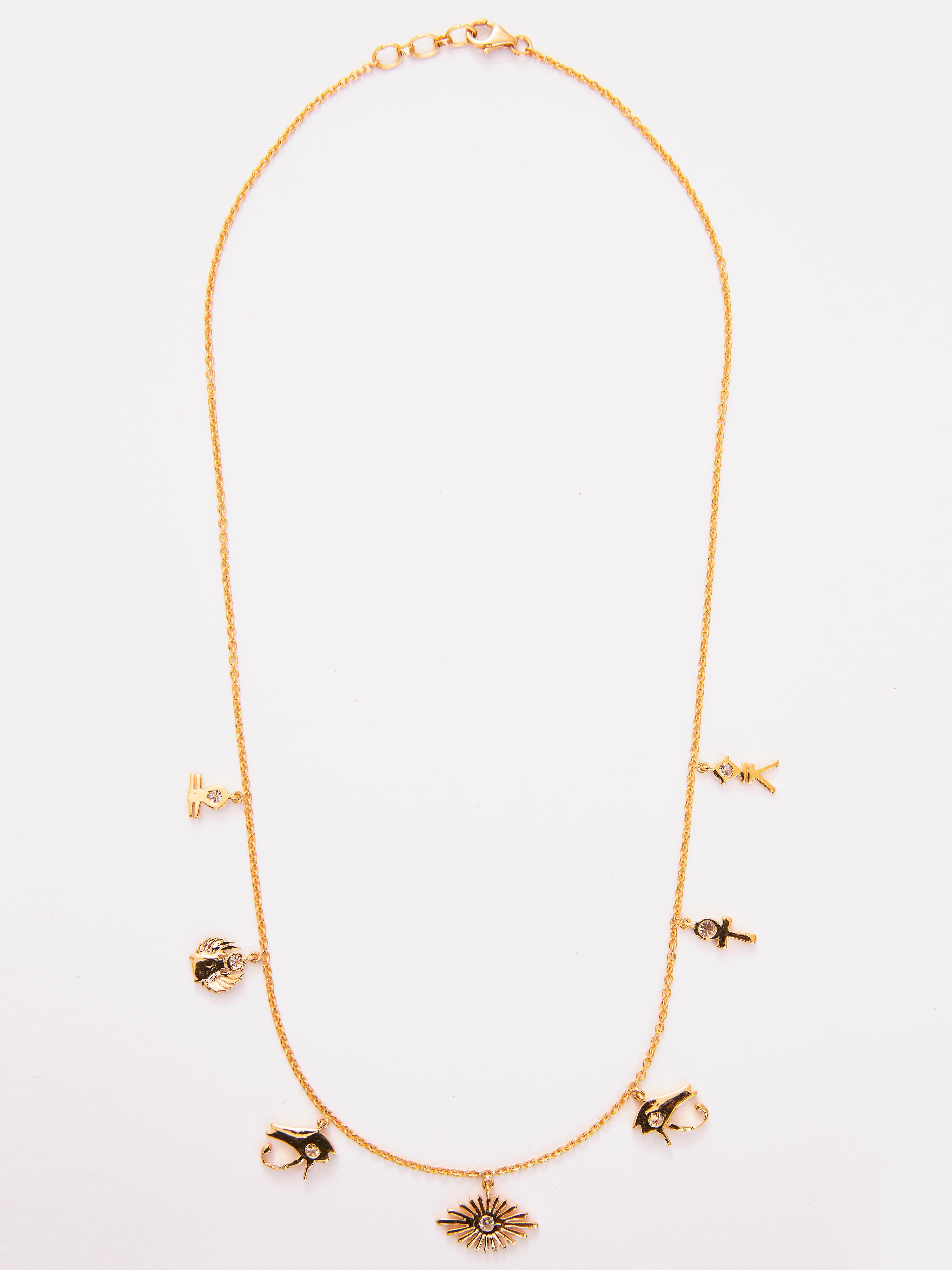 Ägyptische Schutz-Charmkette aus 18 Karat Gold für Damen oder Herren im Angebot