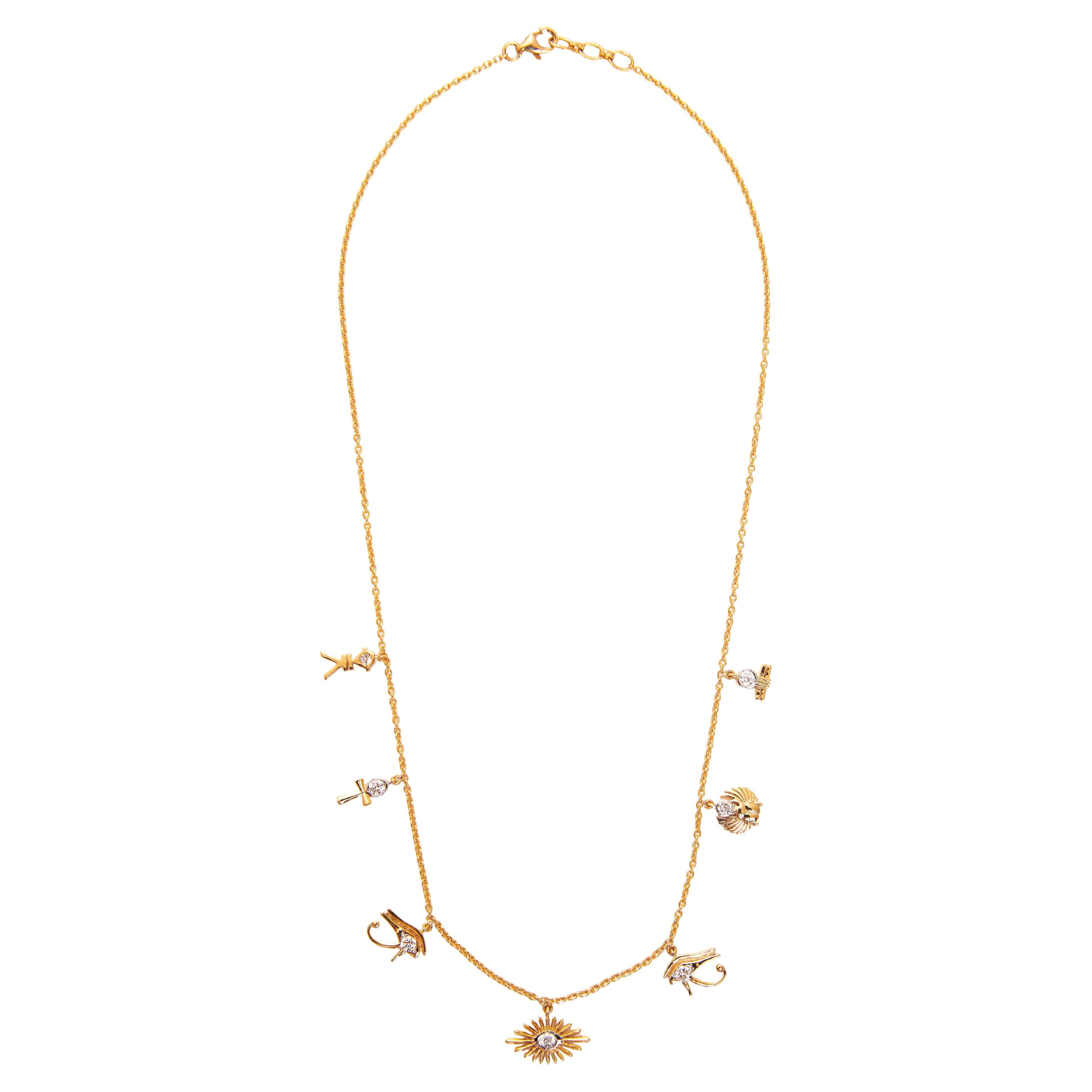 Egyptian Protection Charm Chain in 18kt Gold