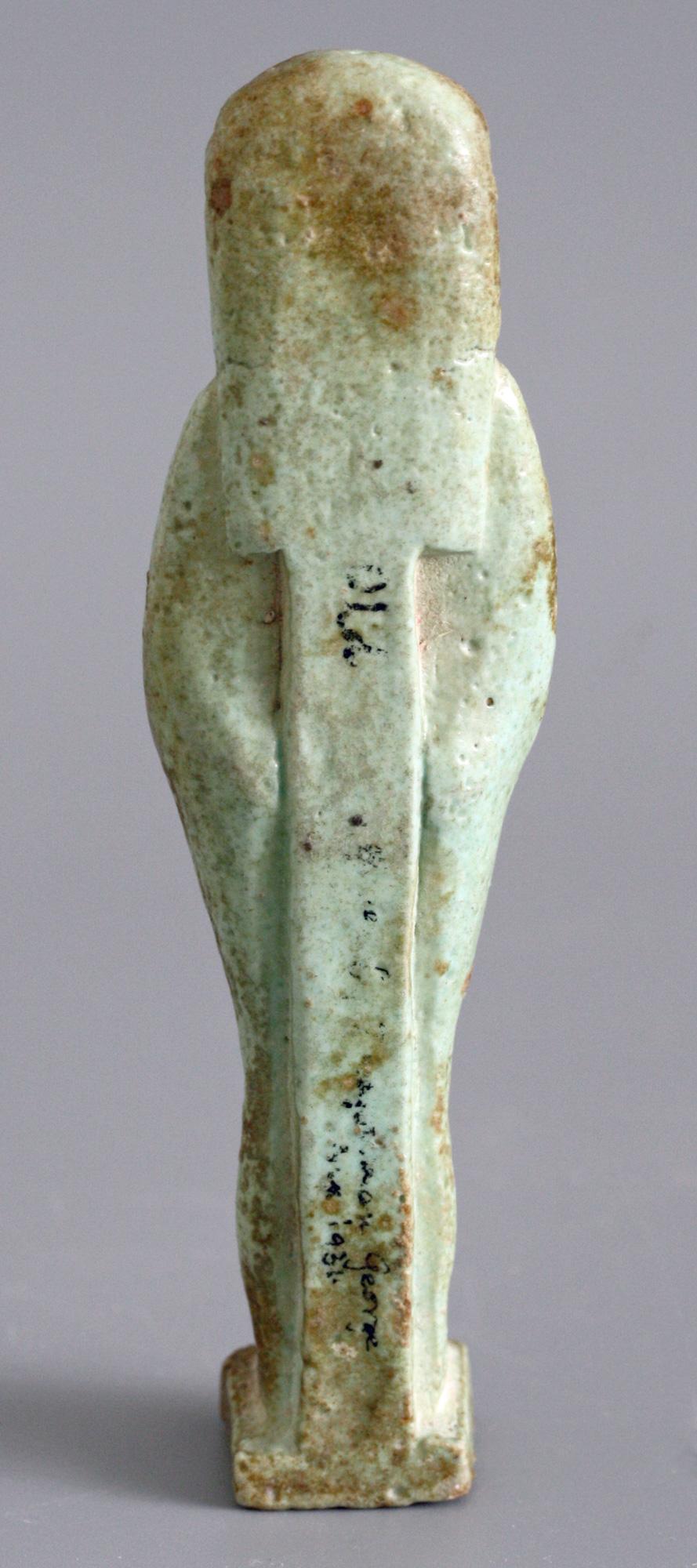 Egyptian Ptolemaic Period Green Faience Shabti Figure 7