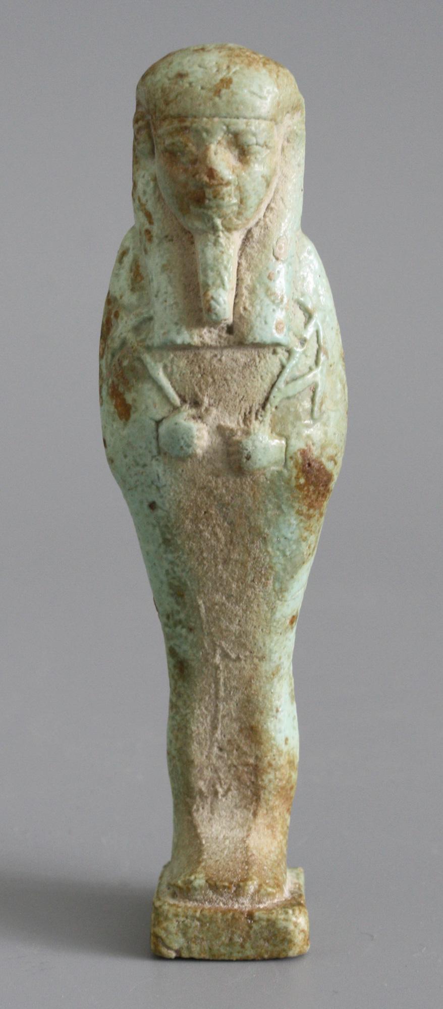 Egyptian Ptolemaic Period Green Faience Shabti Figure 2