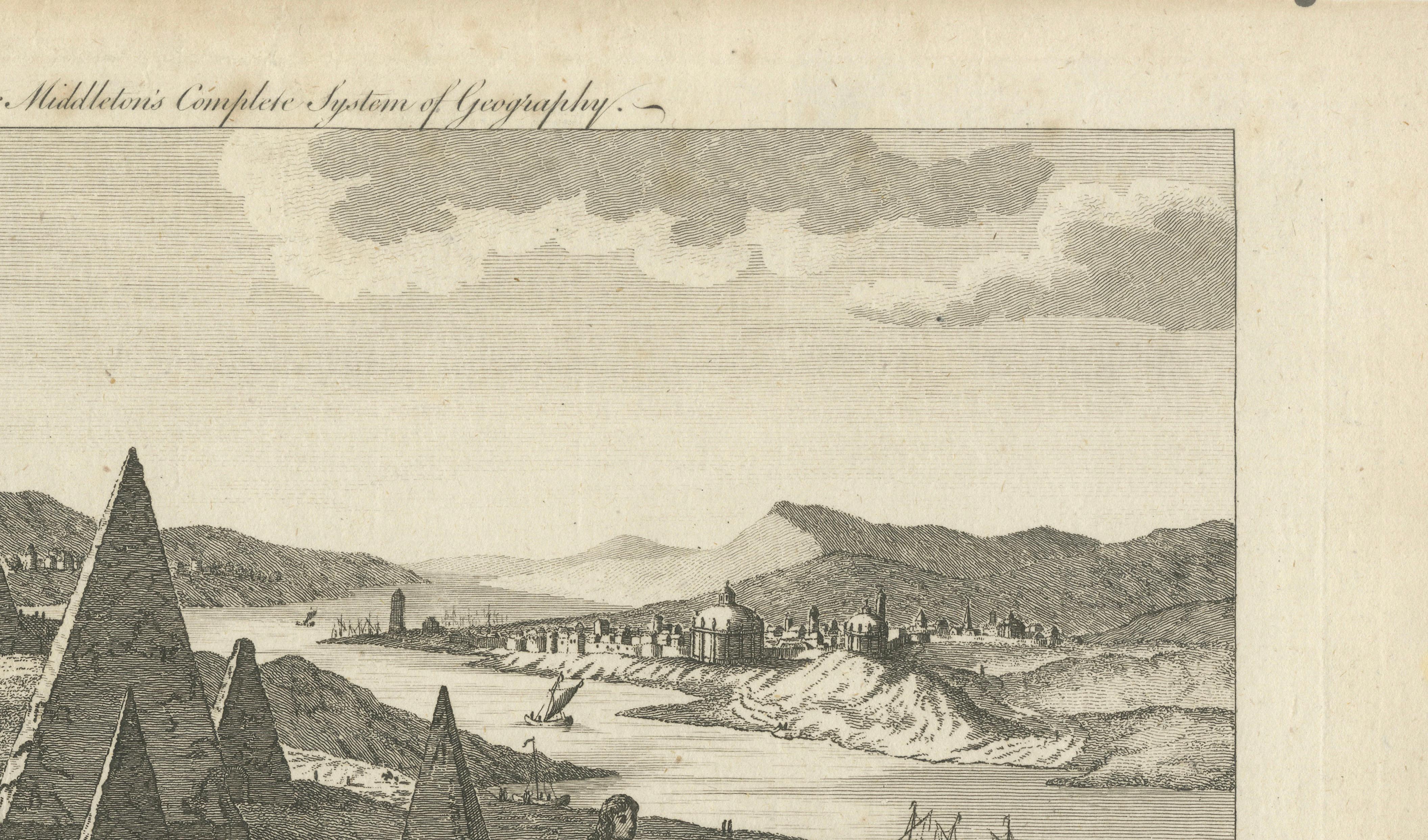 Egyptian Pyramids and the Nile – Antique Geography Engraving, c.1778