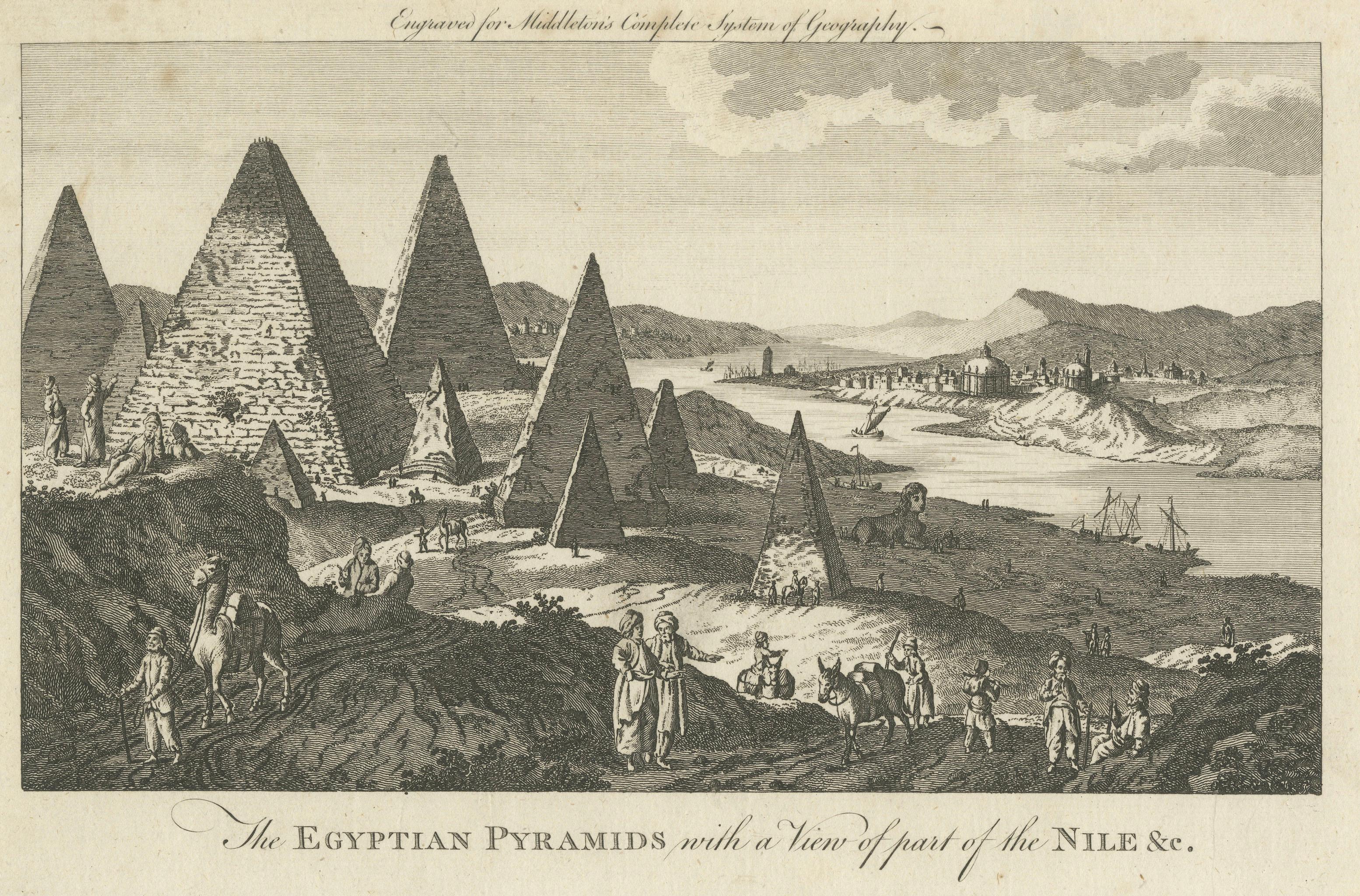 Egyptian Pyramids and the Nile – Antique Geography Engraving, c.1778