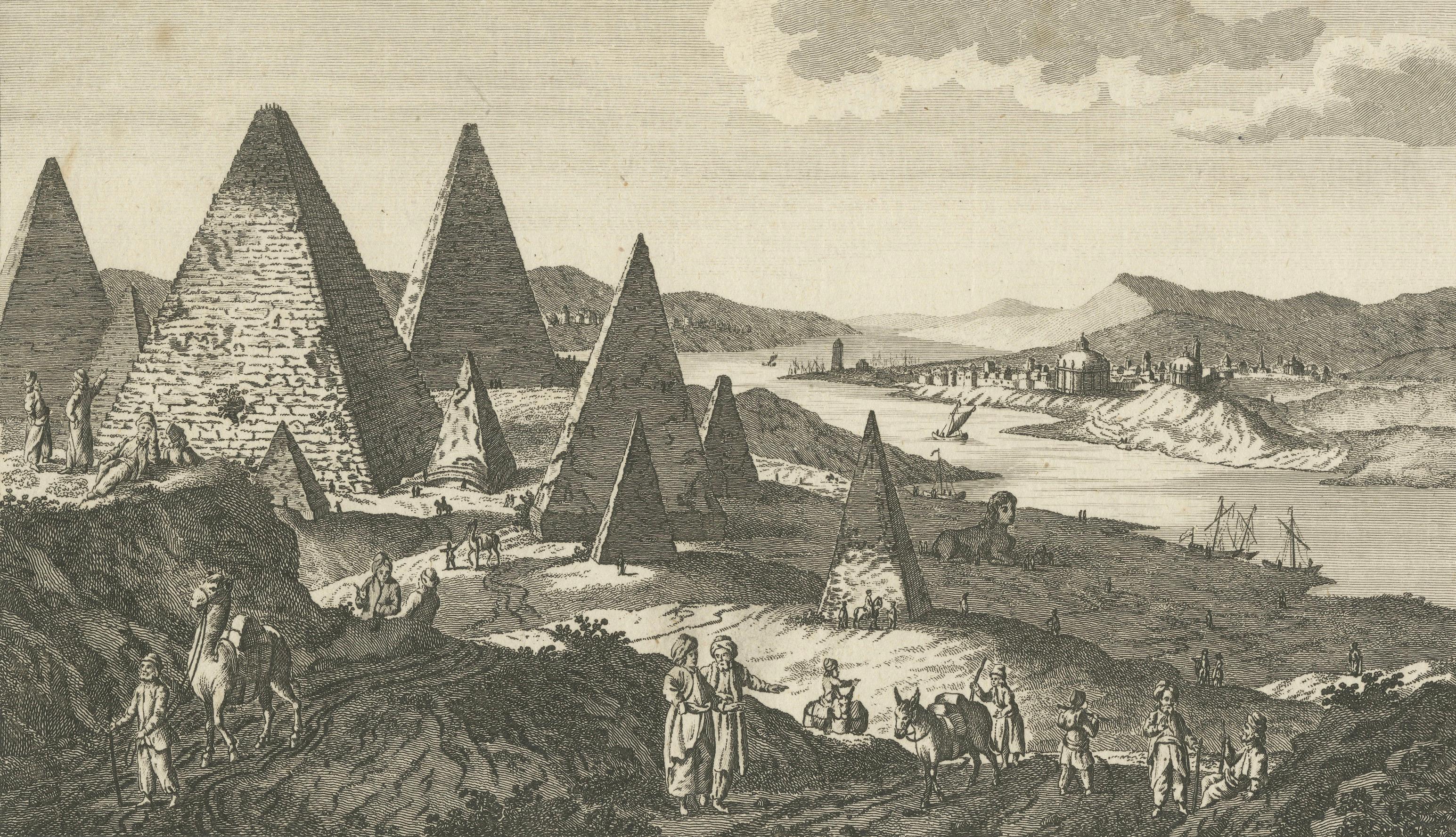 Egyptian Pyramids and the Nile – Antique Geography Engraving, c.1778