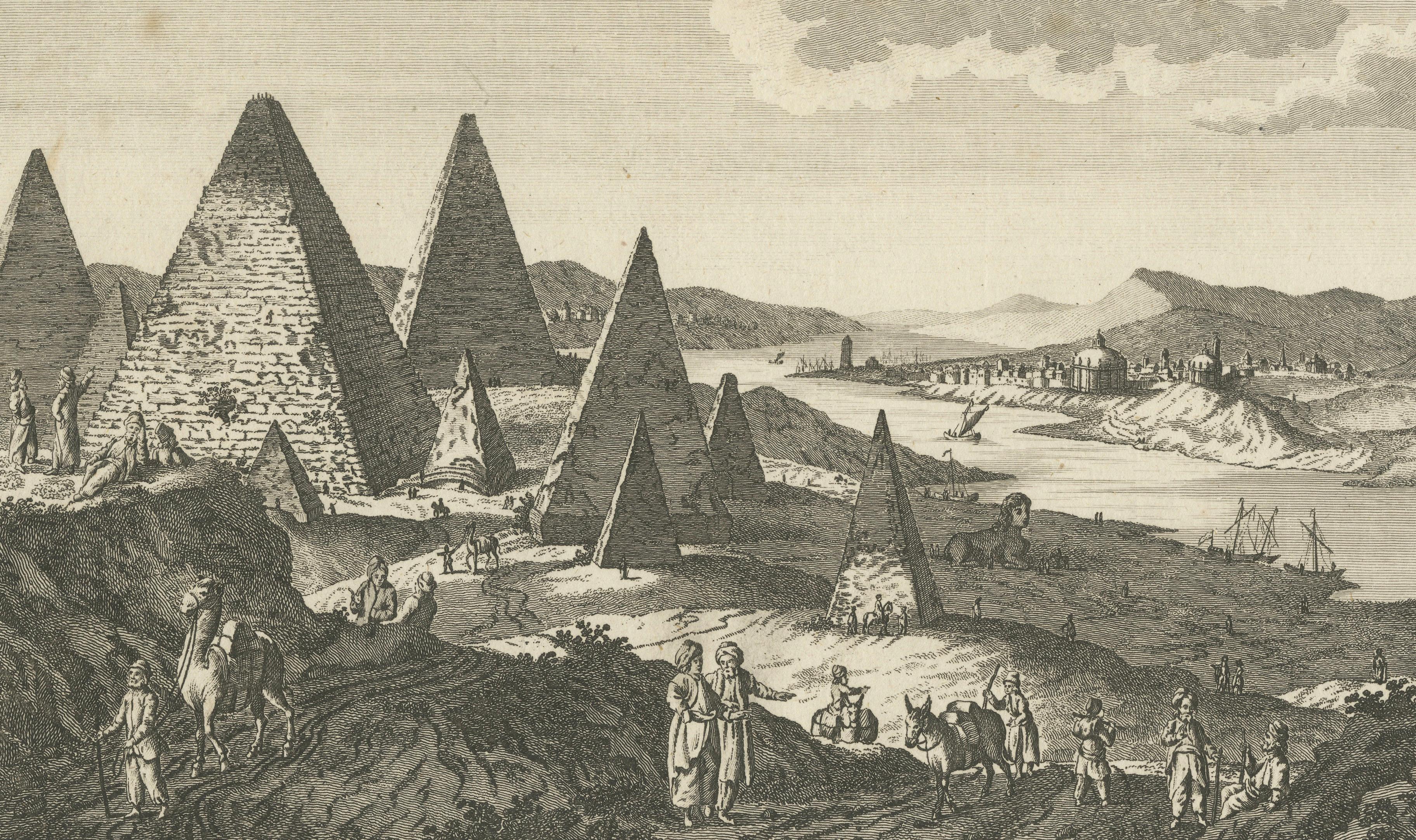 Egyptian Pyramids and the Nile – Antique Geography Engraving, c.1778