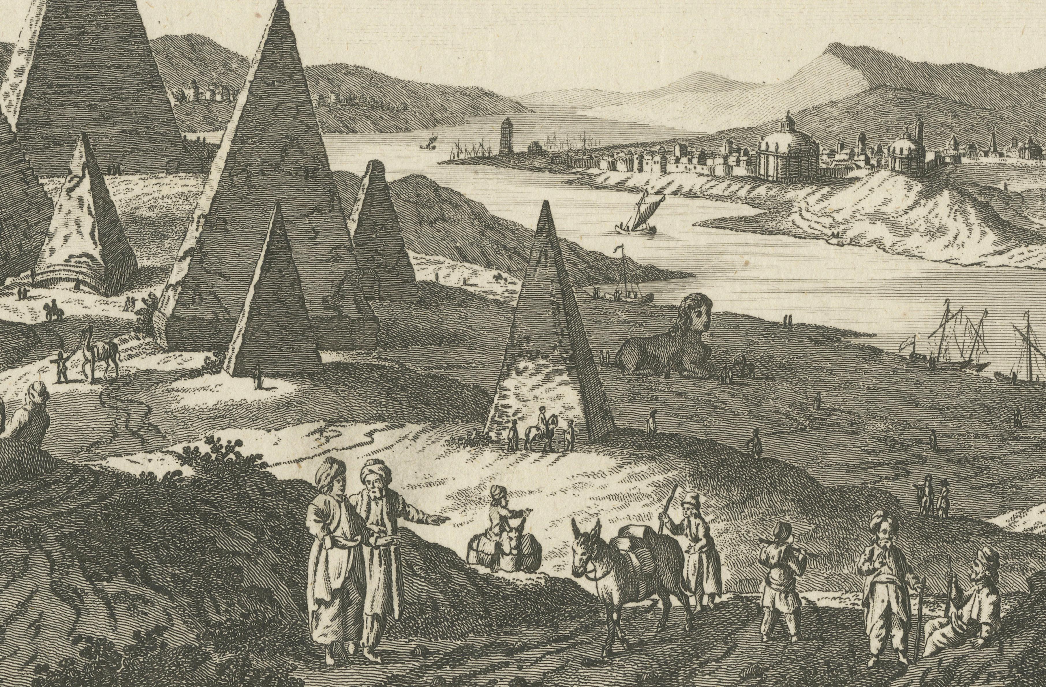 Egyptian Pyramids and the Nile – Antique Geography Engraving, c.1778