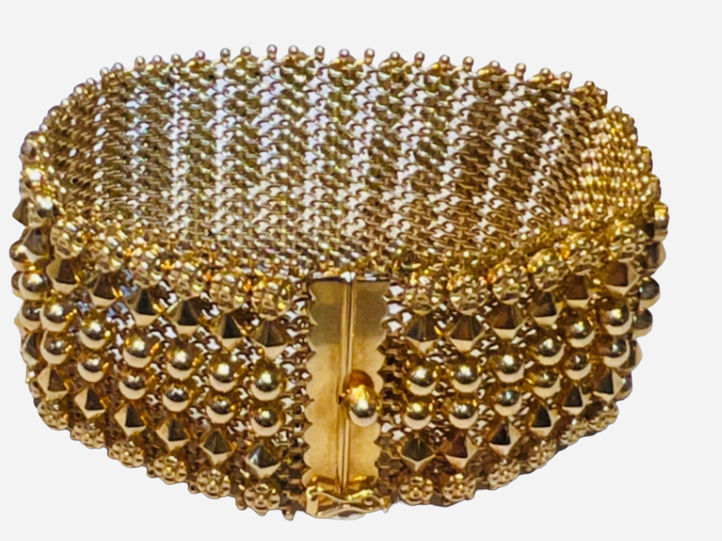 Egyptian Revival 18K Gold Mesh Bracelet 11