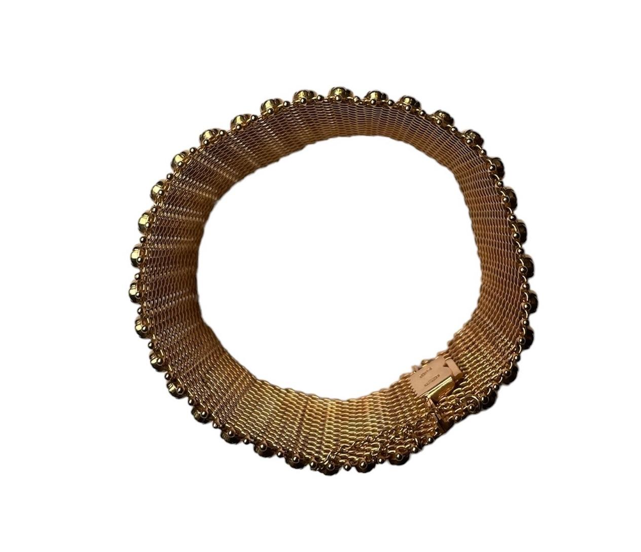 Egyptian Revival 18K Gold Mesh Bracelet 13