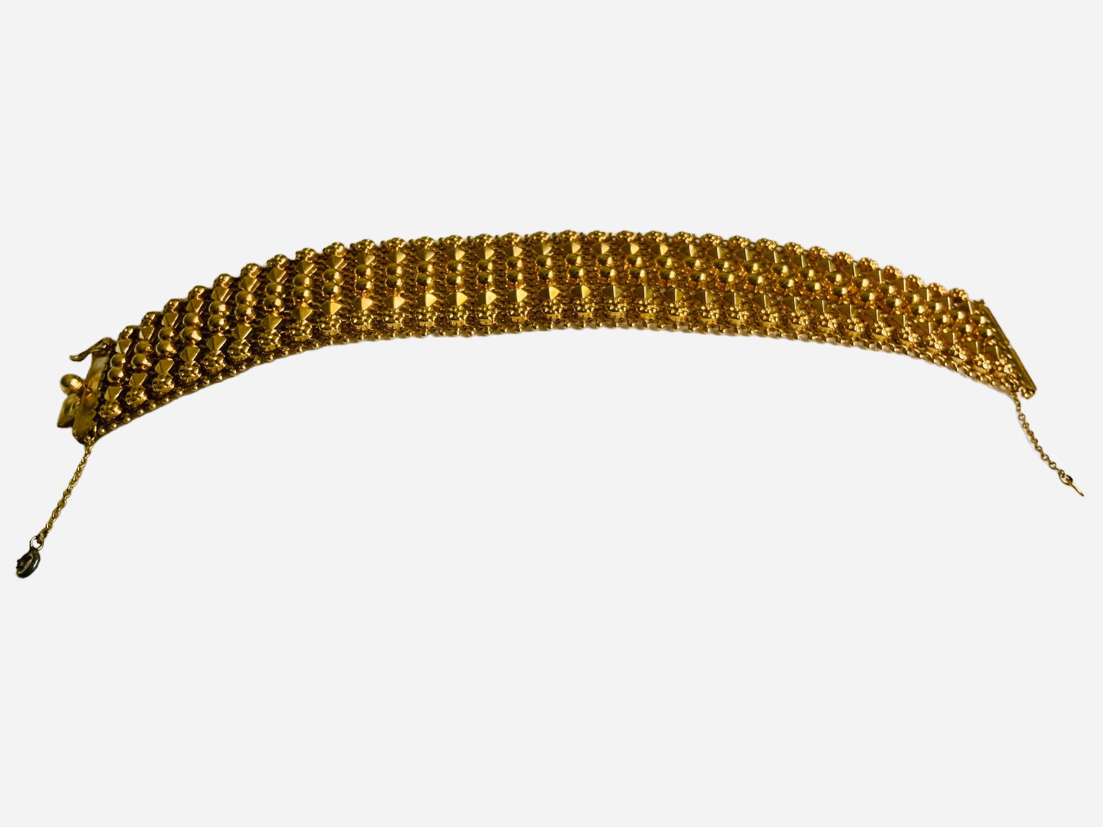 Egyptian Revival 18K Gold Mesh Bracelet 1