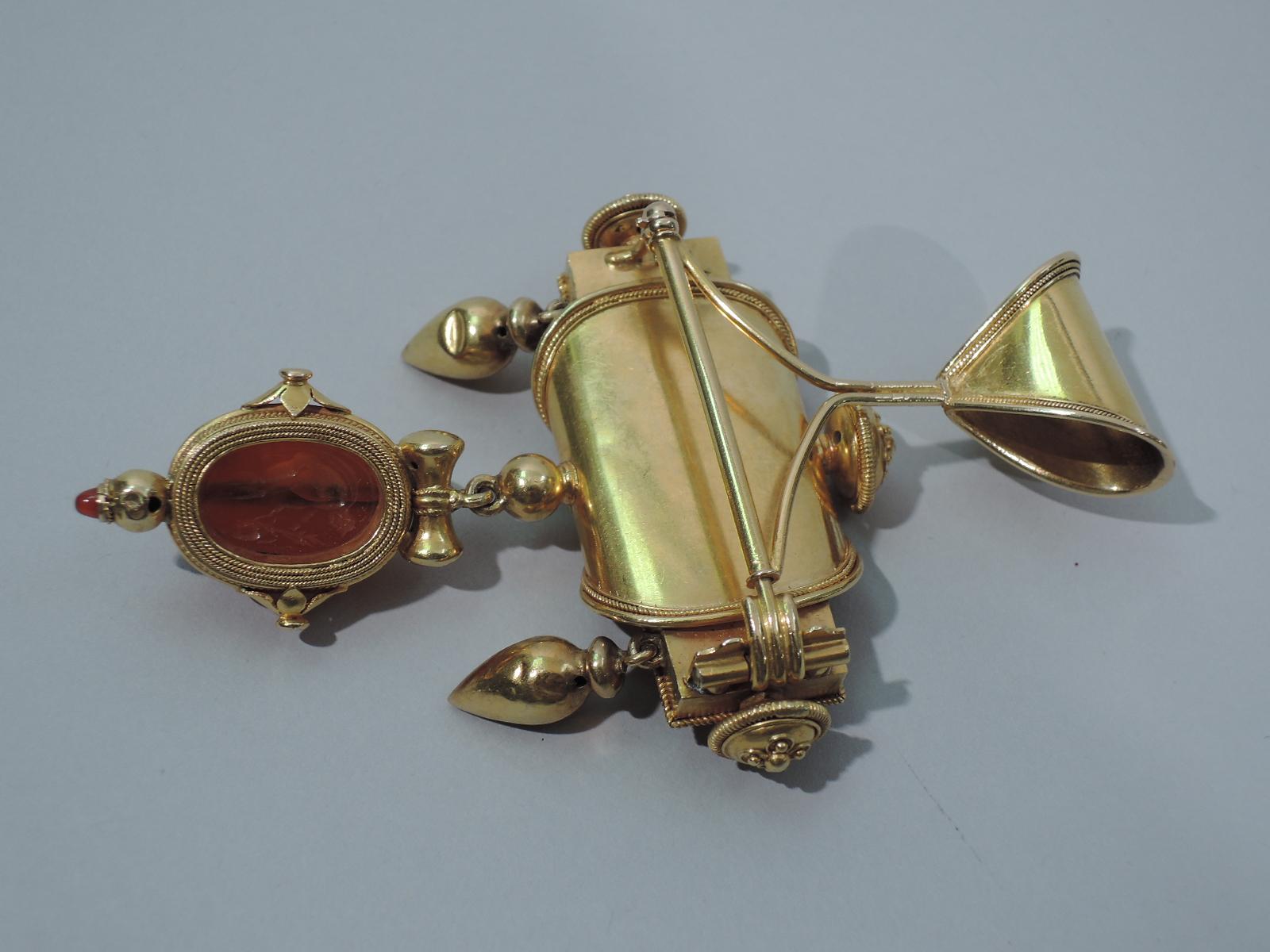 Women's or Men's Egyptian Revival 18 Karat Gold Pendant with Scarab