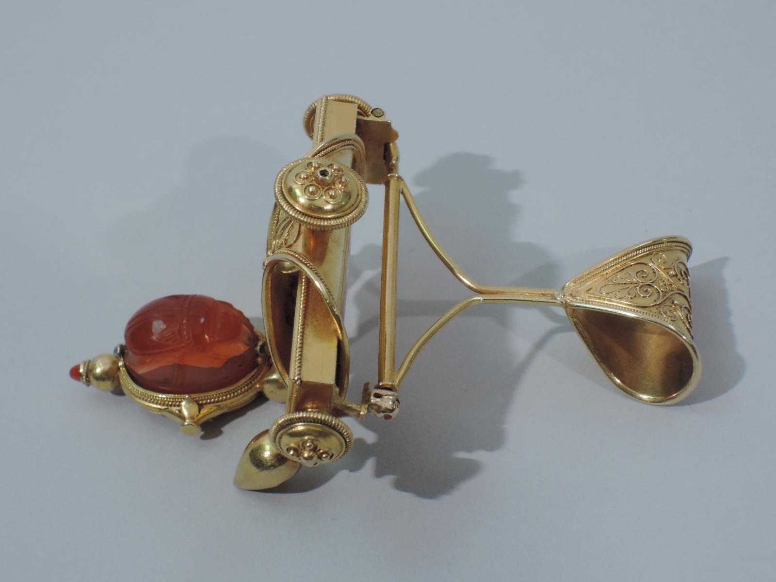 Egyptian Revival 18 Karat Gold Pendant with Scarab 1