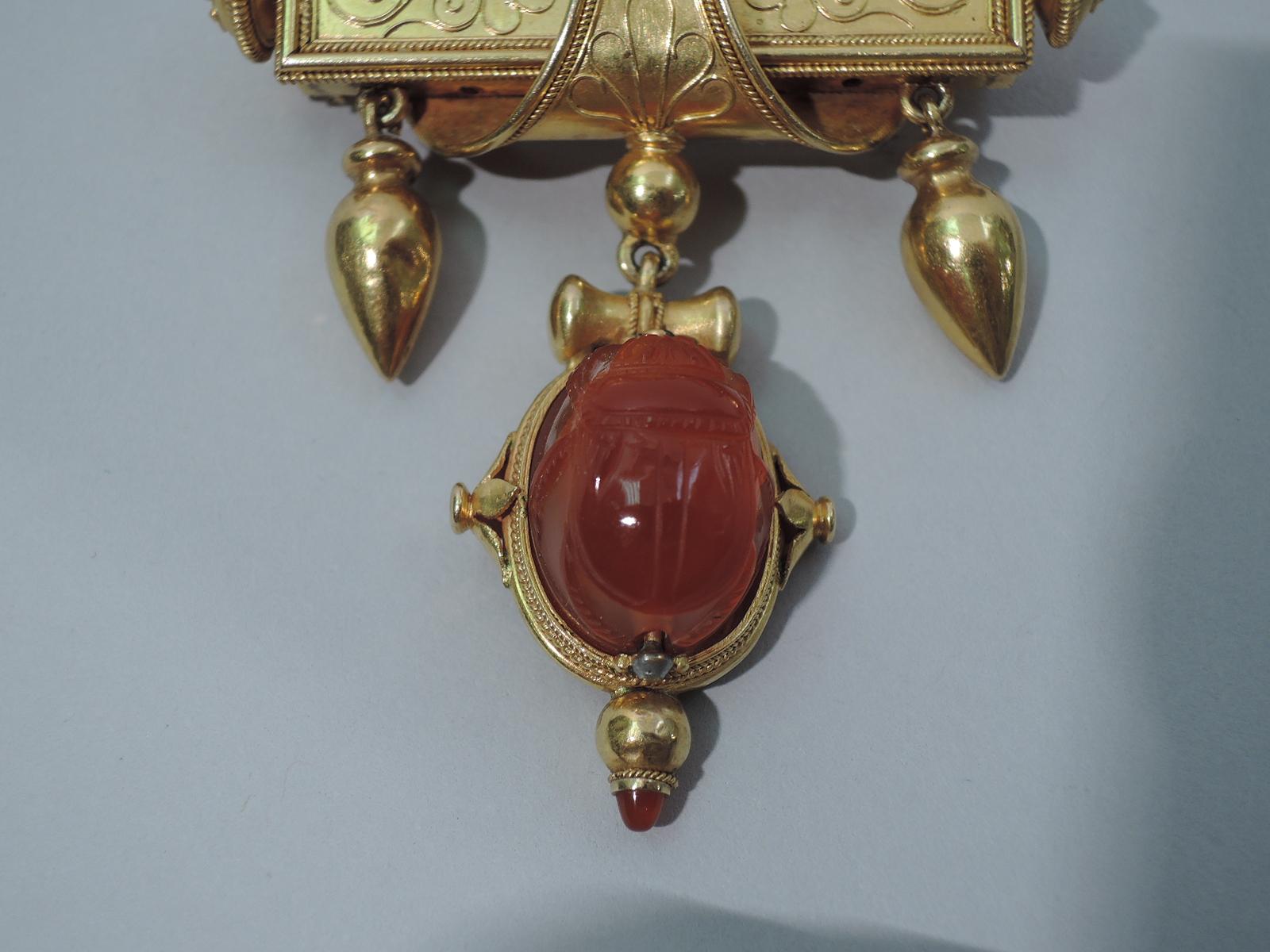 Egyptian Revival 18 Karat Gold Pendant with Scarab 5