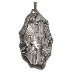 Egyptian Revival 800 Silver Large Pendant Circa 1900