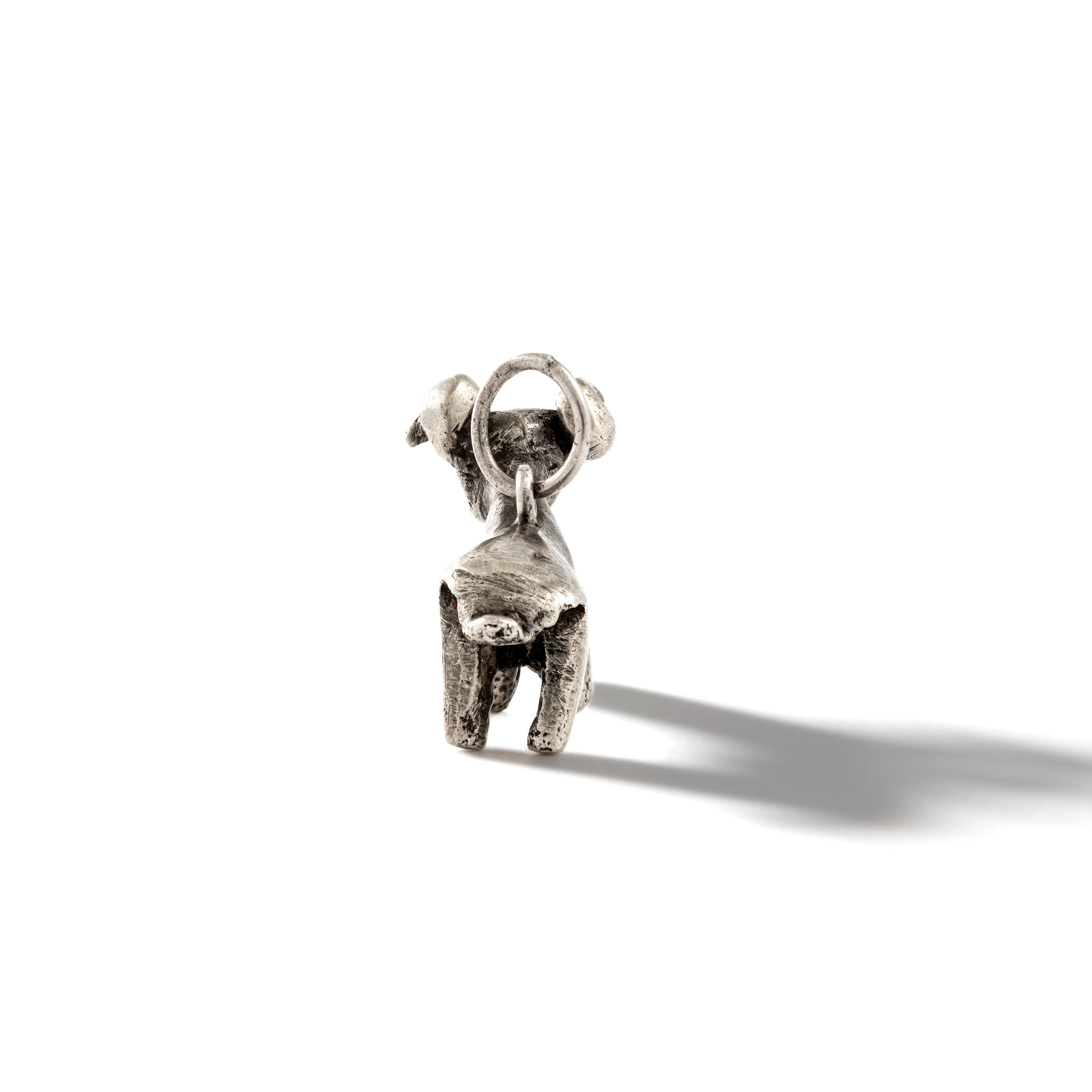 Egyptian Revival Aries Silver Pendant Charm In Good Condition For Sale In Geneva, CH