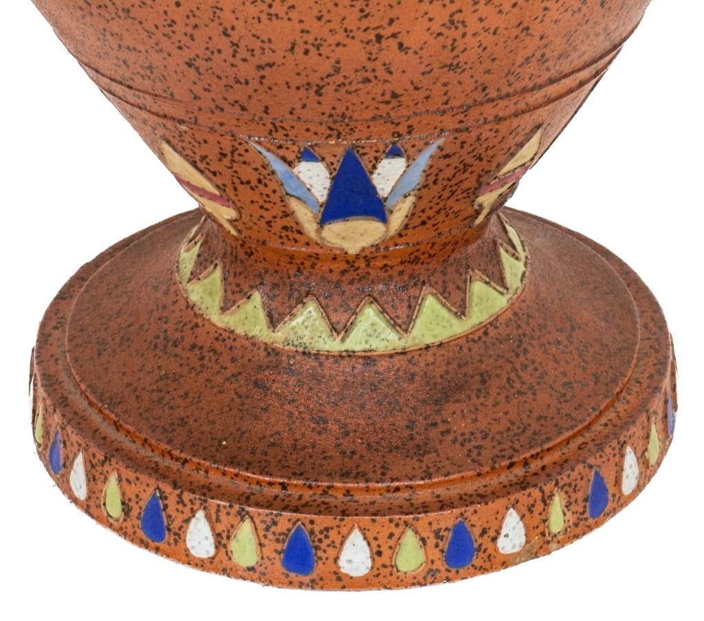 Glazed Egyptian Revival Art Deco Style Pair Vase For Sale