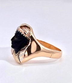 Egyptian Revival Black Onyx Pharaoh Ring