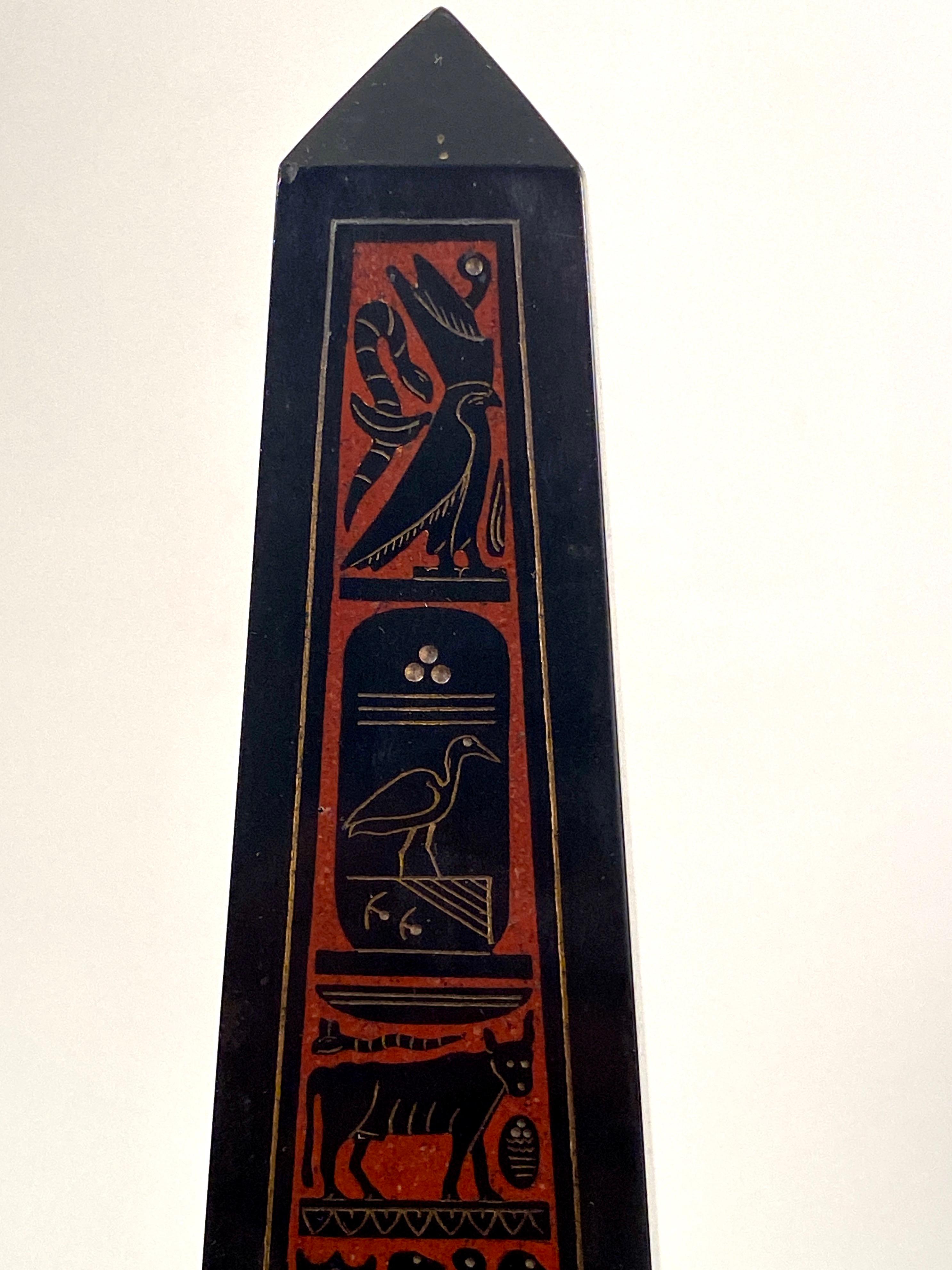 Egyptian Revival Black Rouge Griotte Marble Obelisk Grand Tour Pair 19th Century For Sale 5