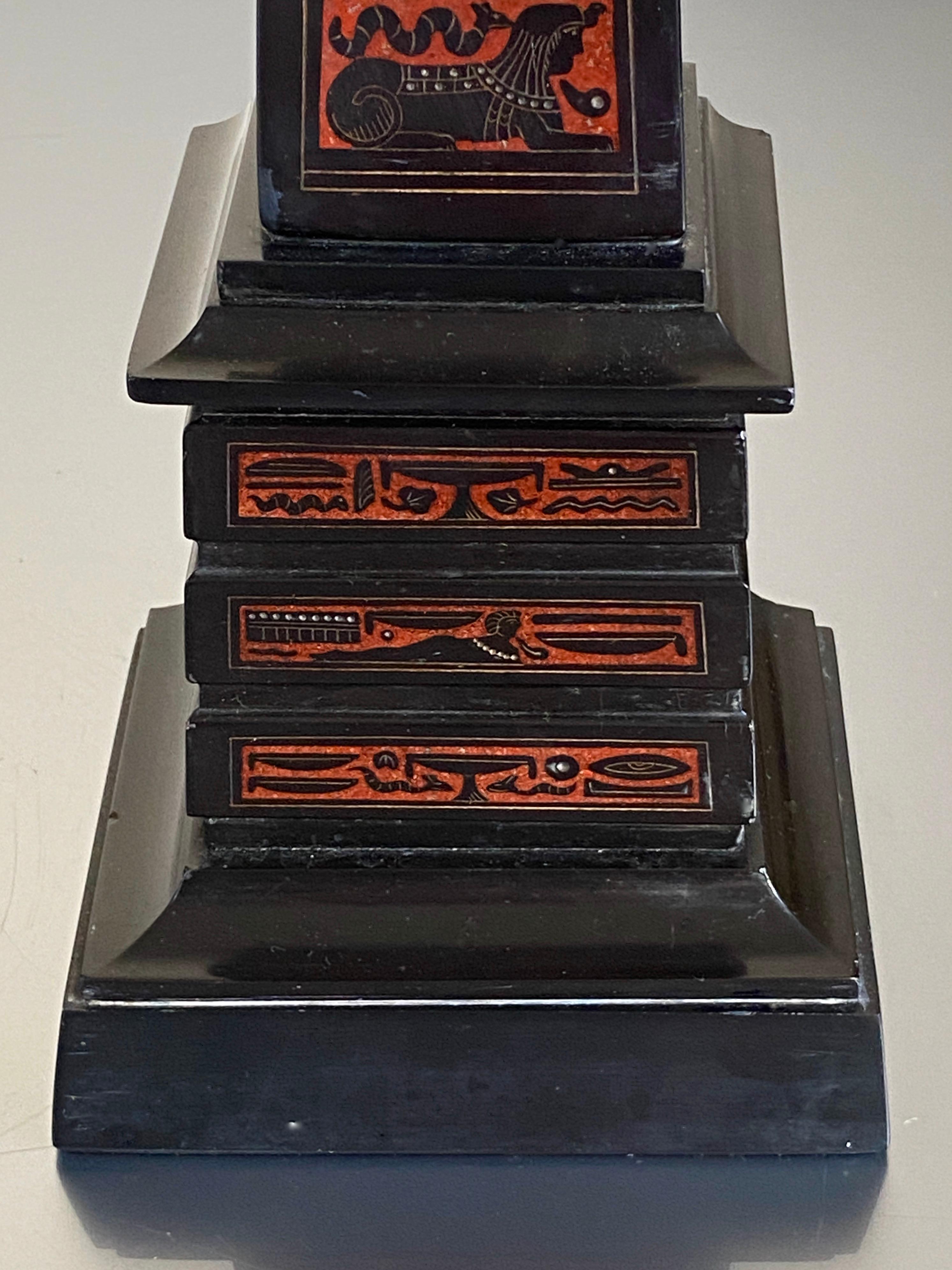 Egyptian Revival Black Rouge Griotte Marble Obelisk Grand Tour Pair 19th Century For Sale 6