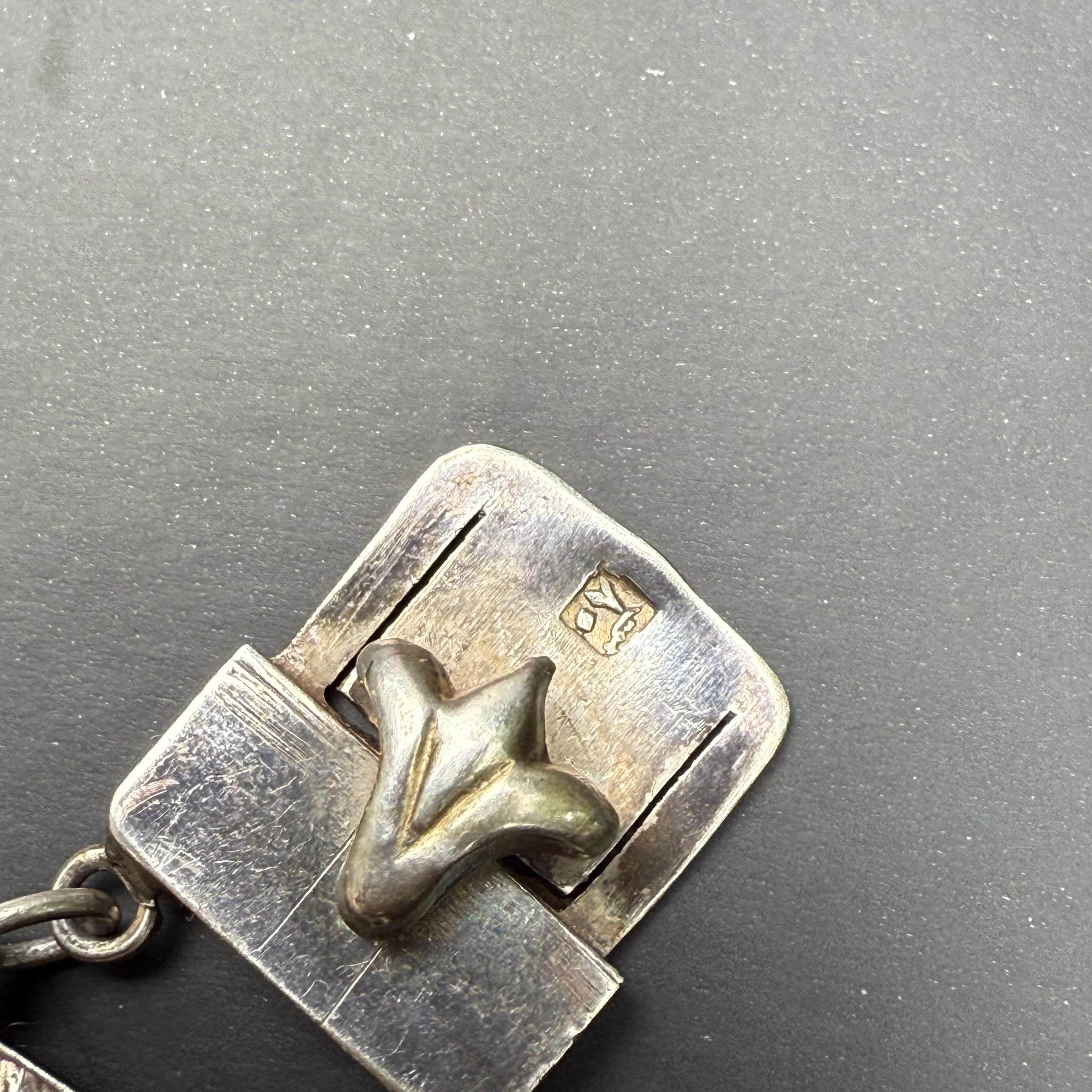 Ägyptisches Revive Armband Skarabäus Skarabäuskäfer  Lotus Antikes Art Deco Silber im Lotus-Stil im Angebot 1