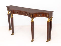 Egyptian Revival Brass Mounted Mahogany Console