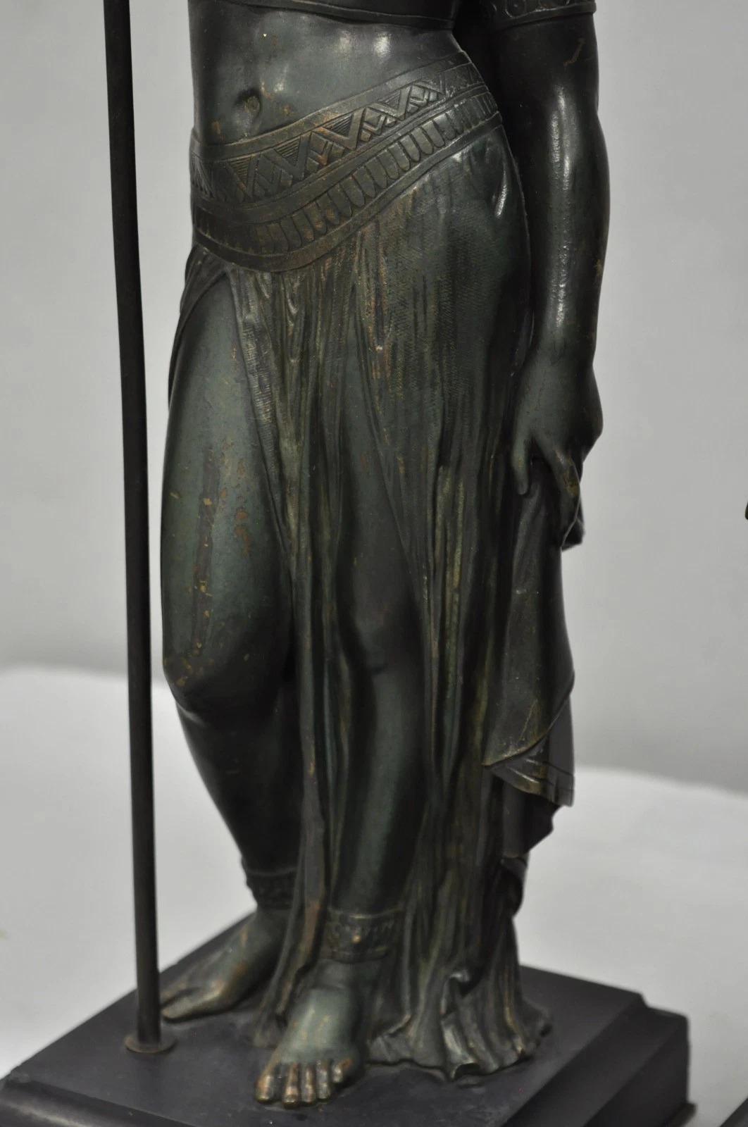 Egyptian Revival Bronze Priest & Priestess Figures after Émile Louis Picault For Sale 8