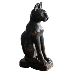 Chat en bois sculpté de style néo-égyptien, BASTET C.1900