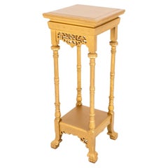 Egyptian Revival Carved Wood Plant Stand
