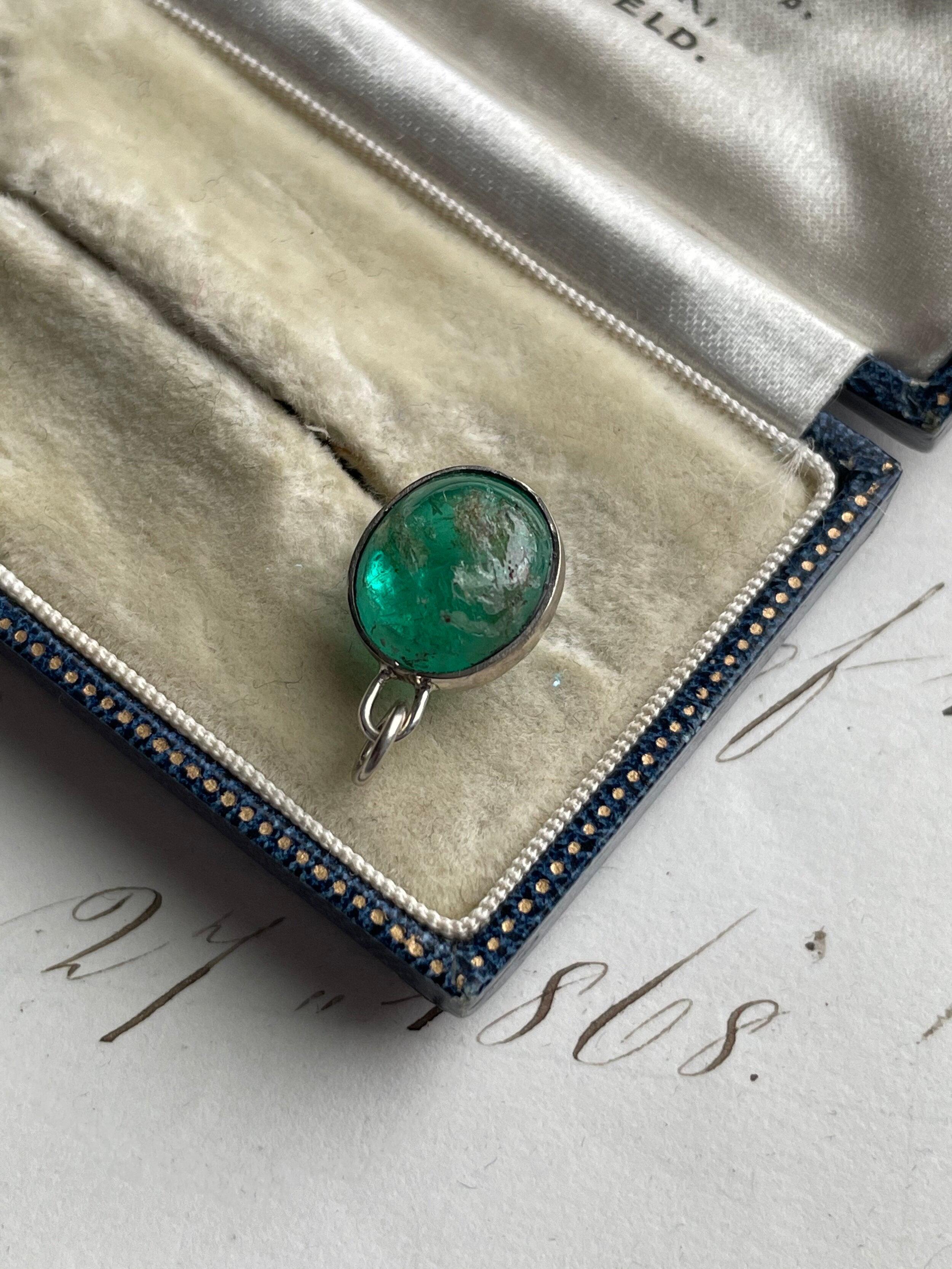 Women's or Men's Egyptian Revival Colombian Emerald Scarab Charm / Pendant - AGL Minor Treatment For Sale