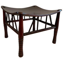 Egyptian Revival Dark Maple Thebes Stool, Liberty & Co.