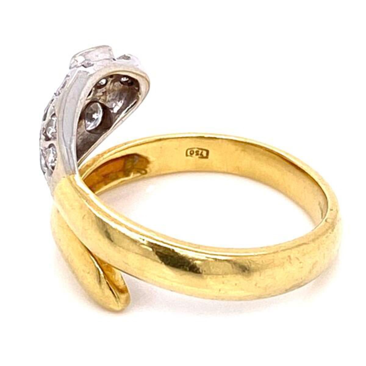 Women's or Men's Egyptian Revival Diamond Gold Snake Serpent Ring Estate Fine Jewelry