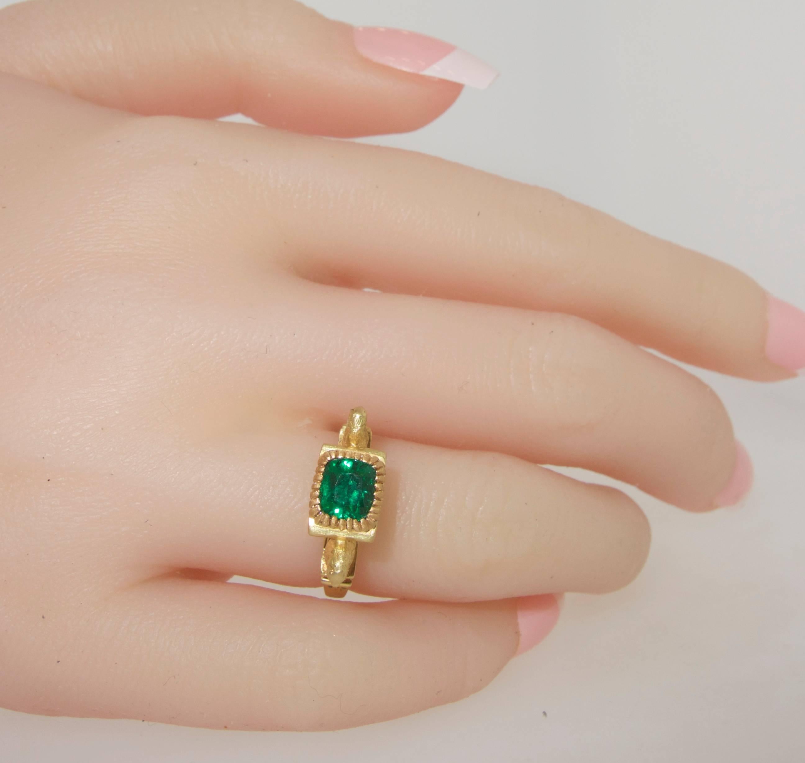 Egyptian Revival Emerald and Enamel Ring, French 2