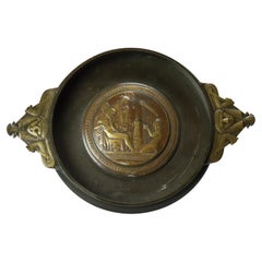 Egyptian Revival Figural Relief Bronze Tazza C1880