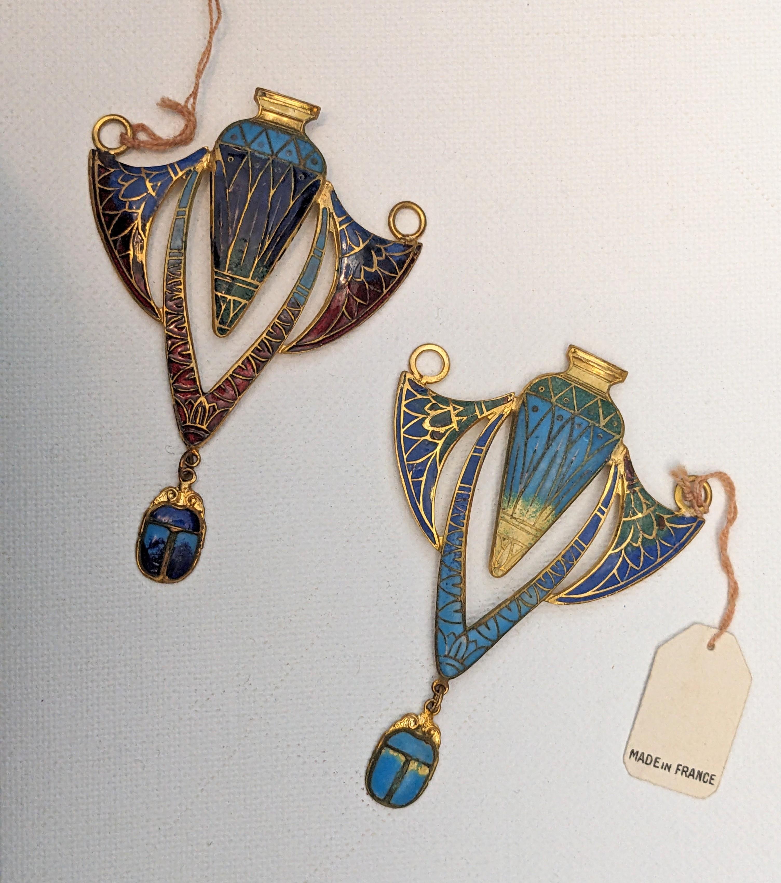 Women's or Men's Egyptian Revival French Art Deco Necklaces For Sale
