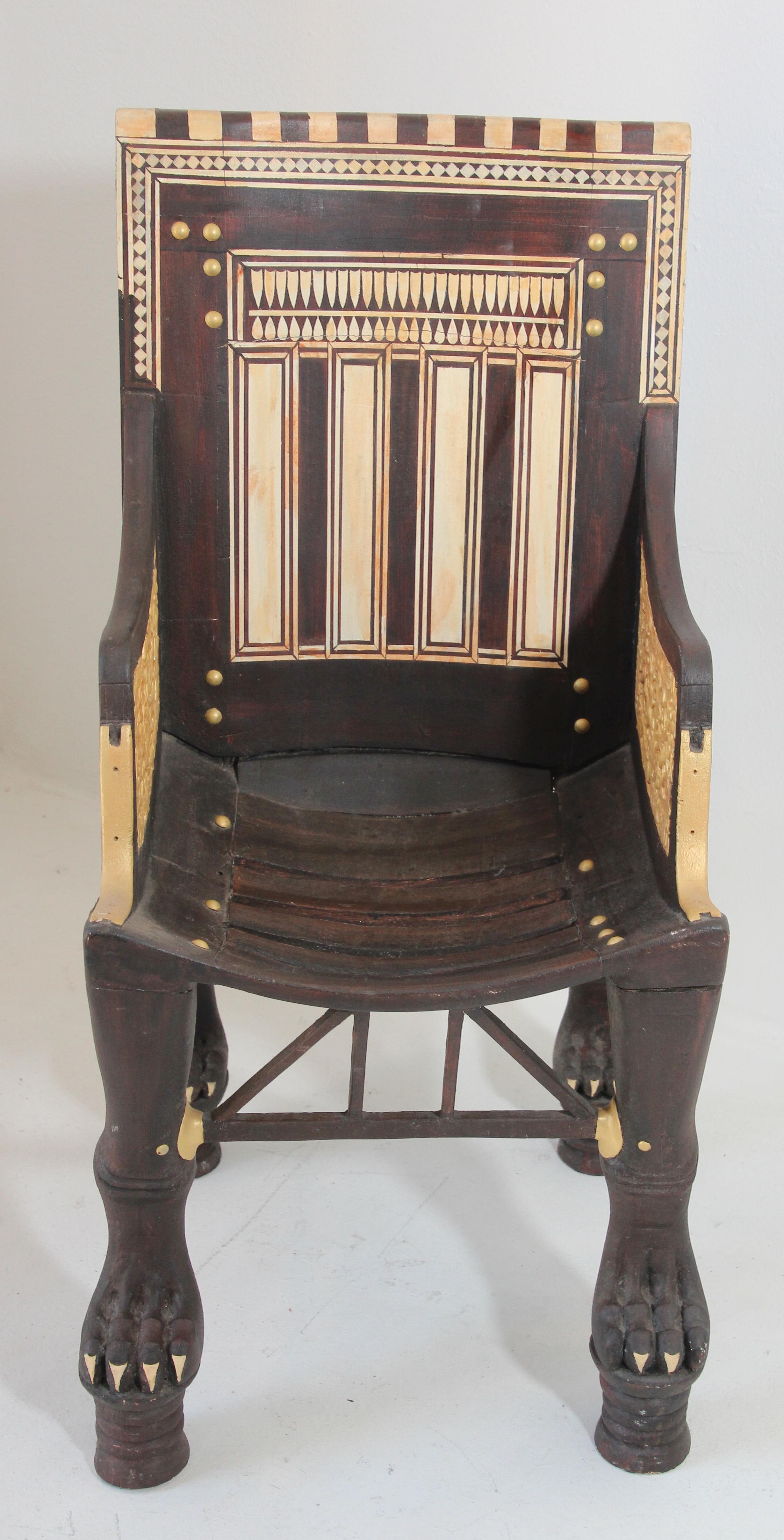 Egyptian Revival Giltwood Throne Child Chair 4