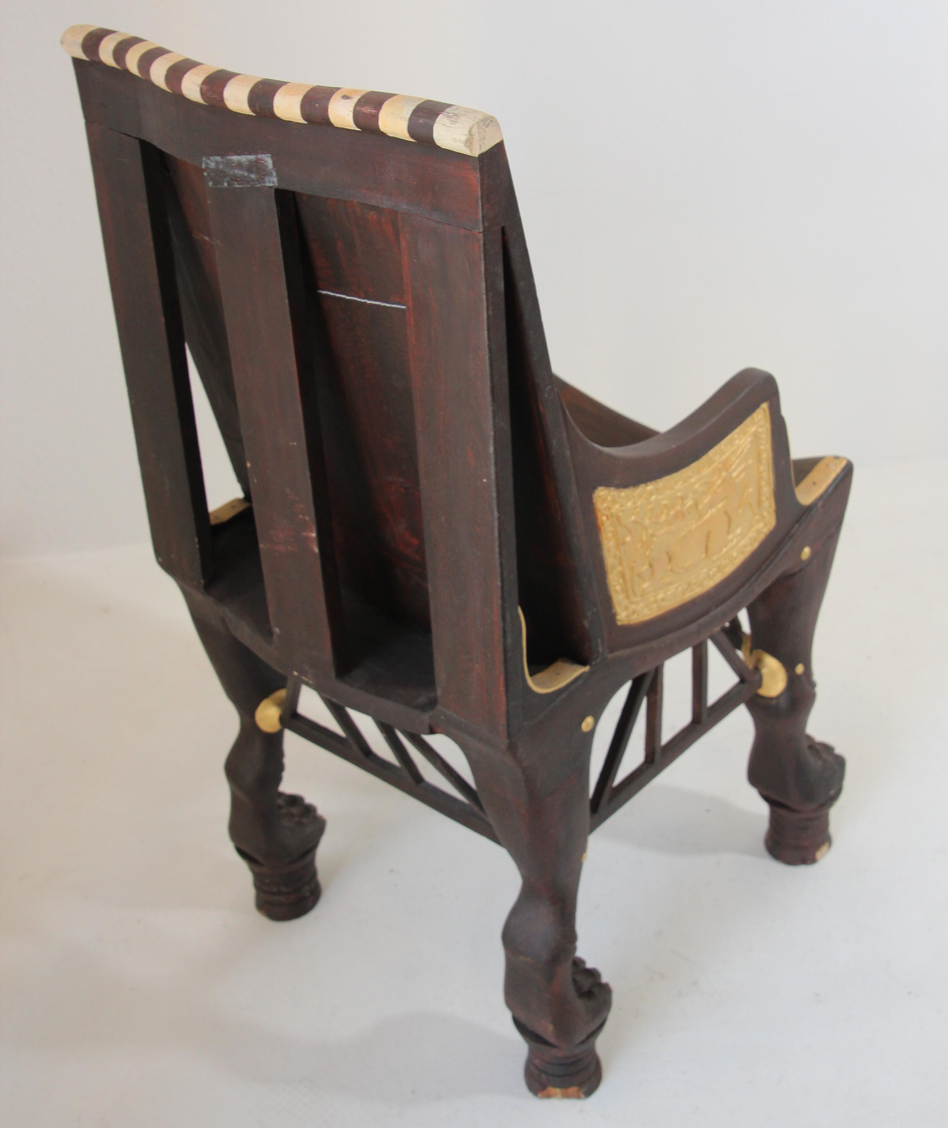 Egyptian Revival Giltwood Throne Child Chair 6