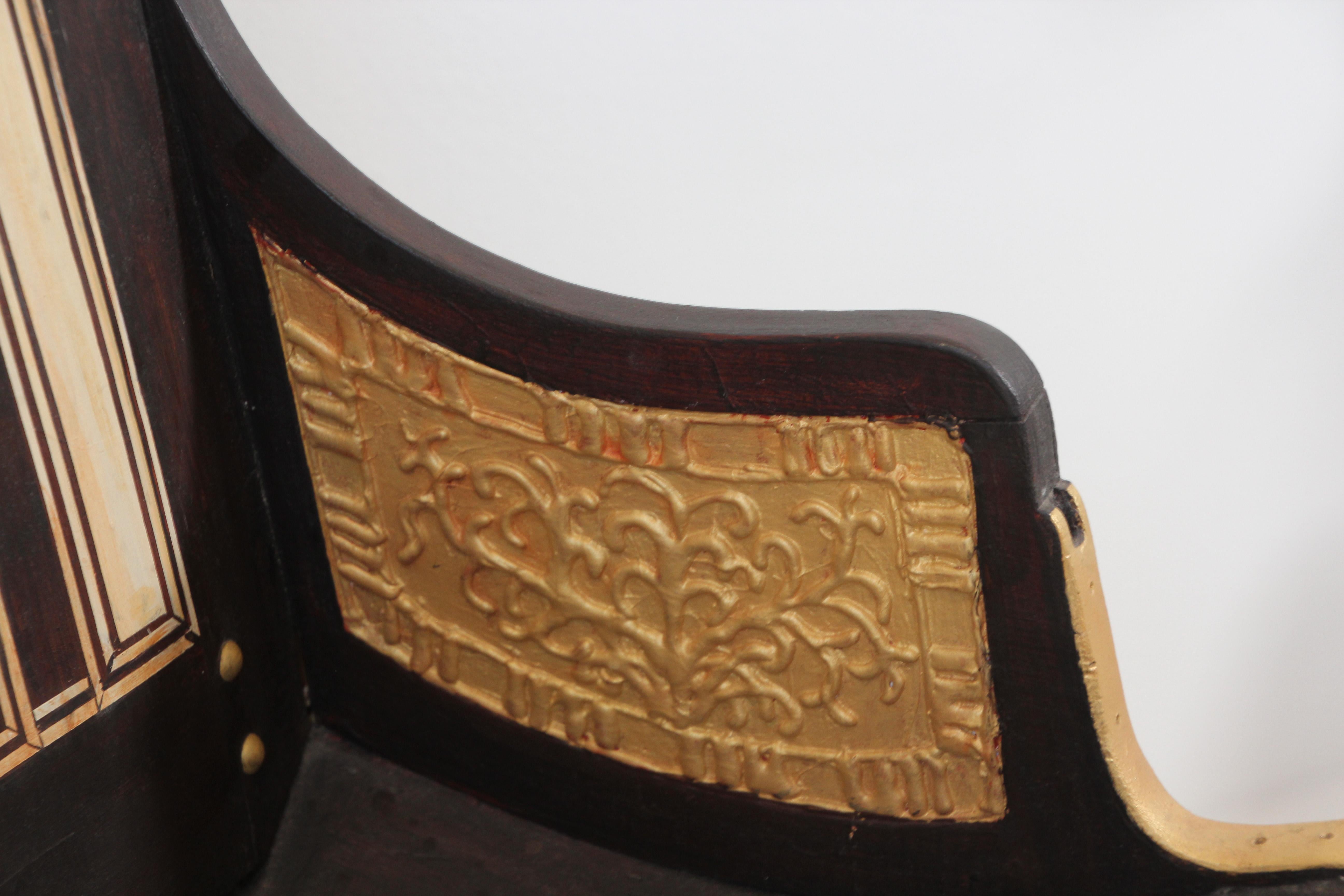Egyptian Revival Giltwood Throne Child Chair 8